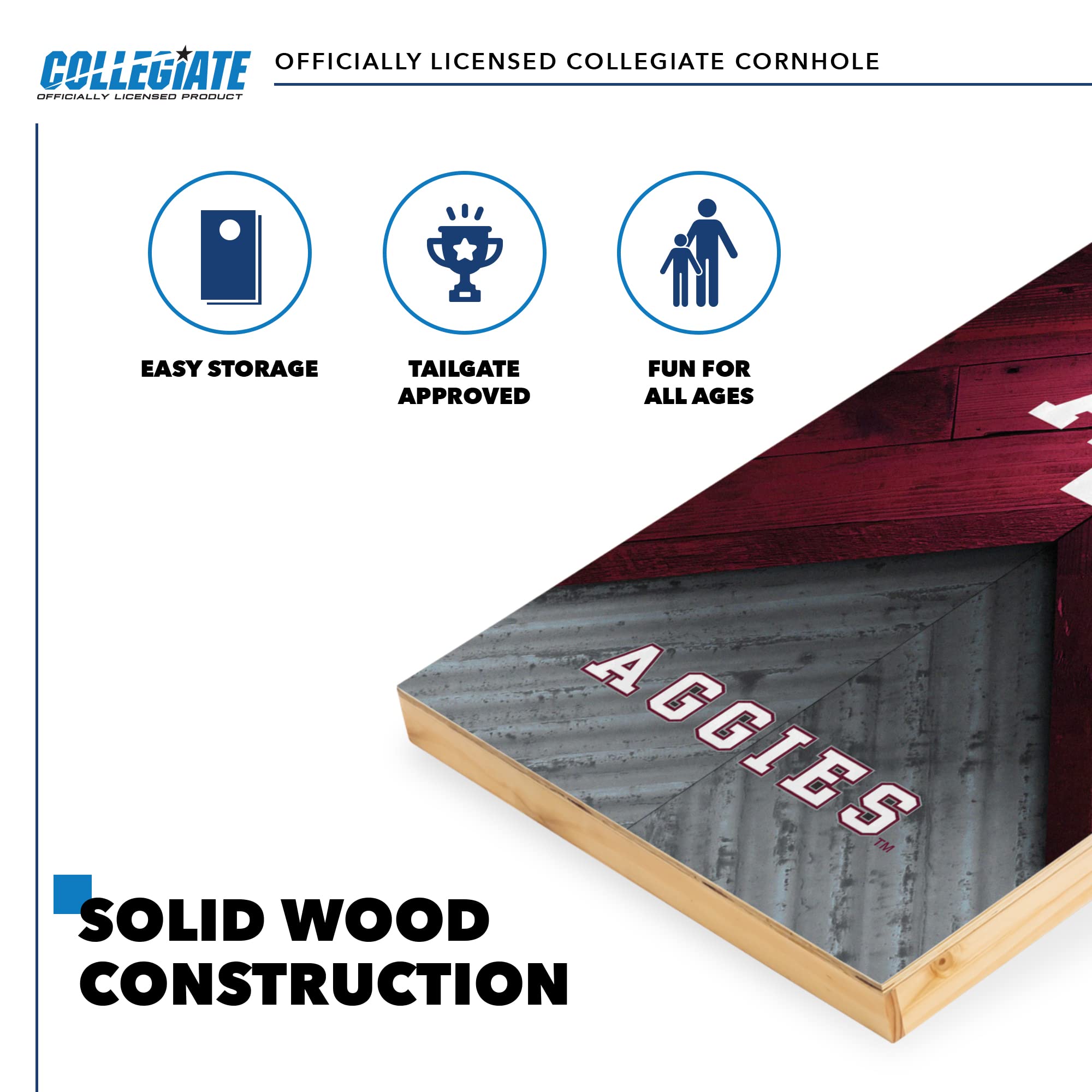 Wild Sports 2' x 4' Regulation Size College Set with Direct Print HD Team Graphics Great Gift for Any NCAA Fan! Bean Bag Toss Family Outdoor Game - Sports Collectibles, Sports Memorabilia, Sports Fan Shop, Sports Gifts