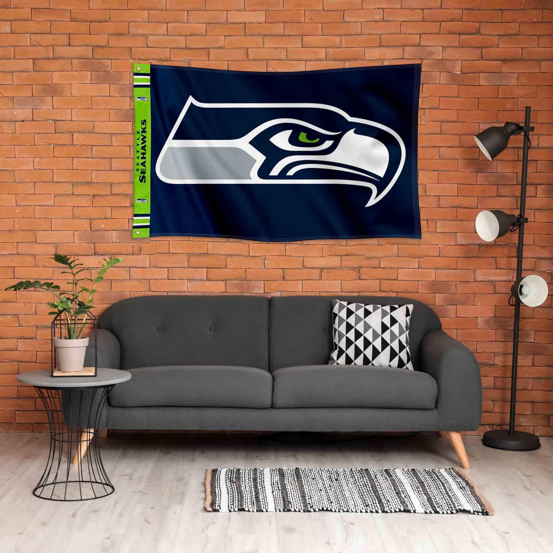 WinCraft Seattle Seahawks Printed Header 3x5 Foot Banner Flag - Sports Collectibles, Sports Memorabilia, Sports Fan Shop, Sports Gifts