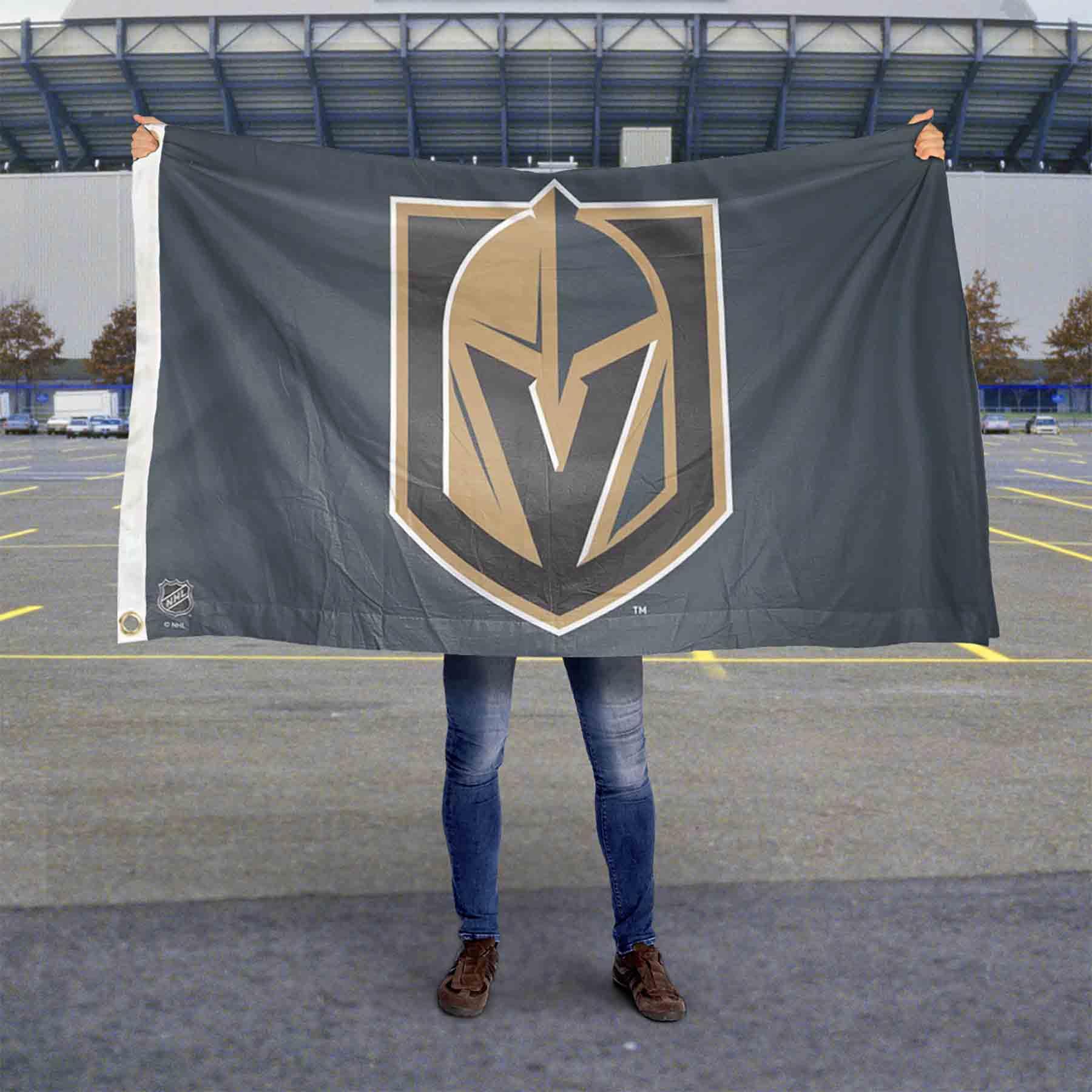 WinCraft Vegas Golden Knights Primary Logo Banner Flag - Sports Collectibles, Sports Memorabilia, Sports Fan Shop, Sports Gifts