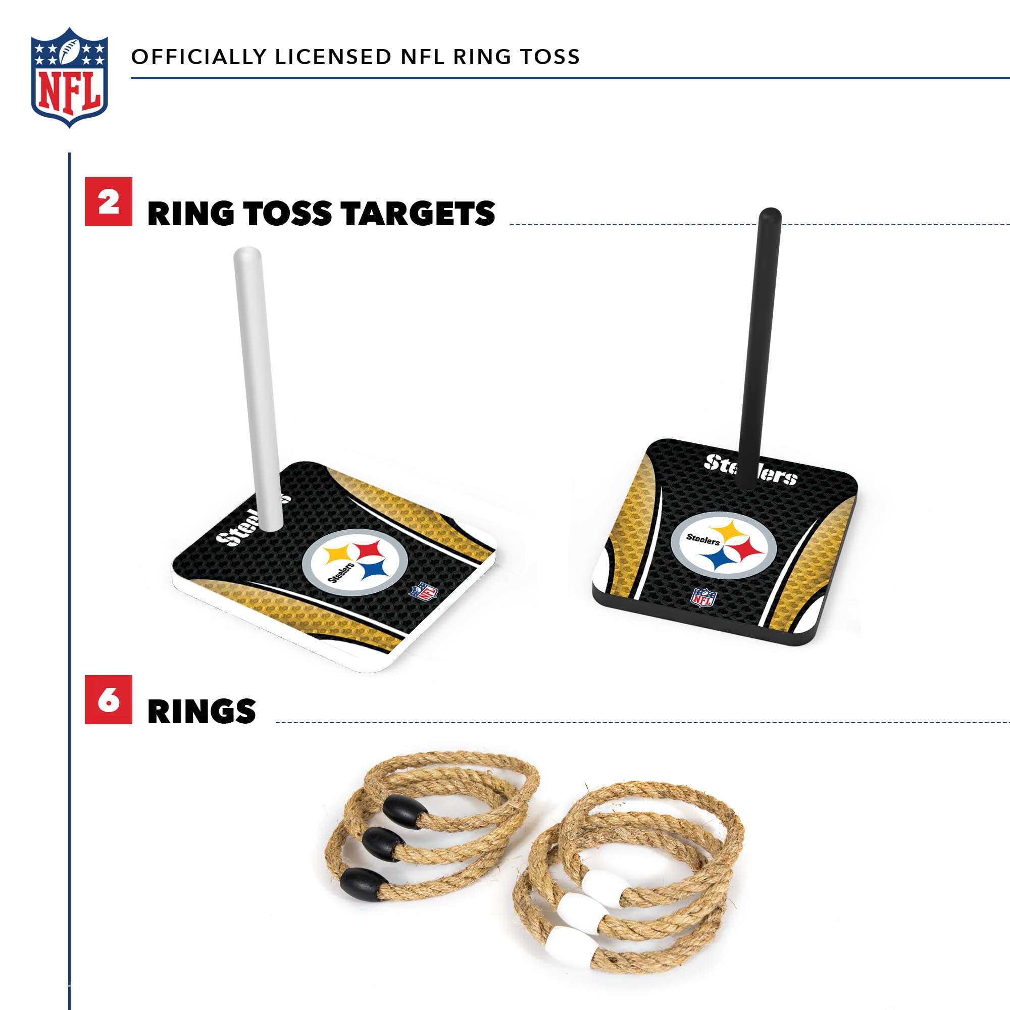 Wild Sports NFL Quoits Set with Direct Print HD Team Graphics – Tailgate Ring Toss Game – Great Gift for Any Football Fan! Ring Toss Family Outdoor Games for The Beach, BBQ, or Tailgate Party - Sports Collectibles, Sports Memorabilia, Sports Fan Shop, Sports Gifts