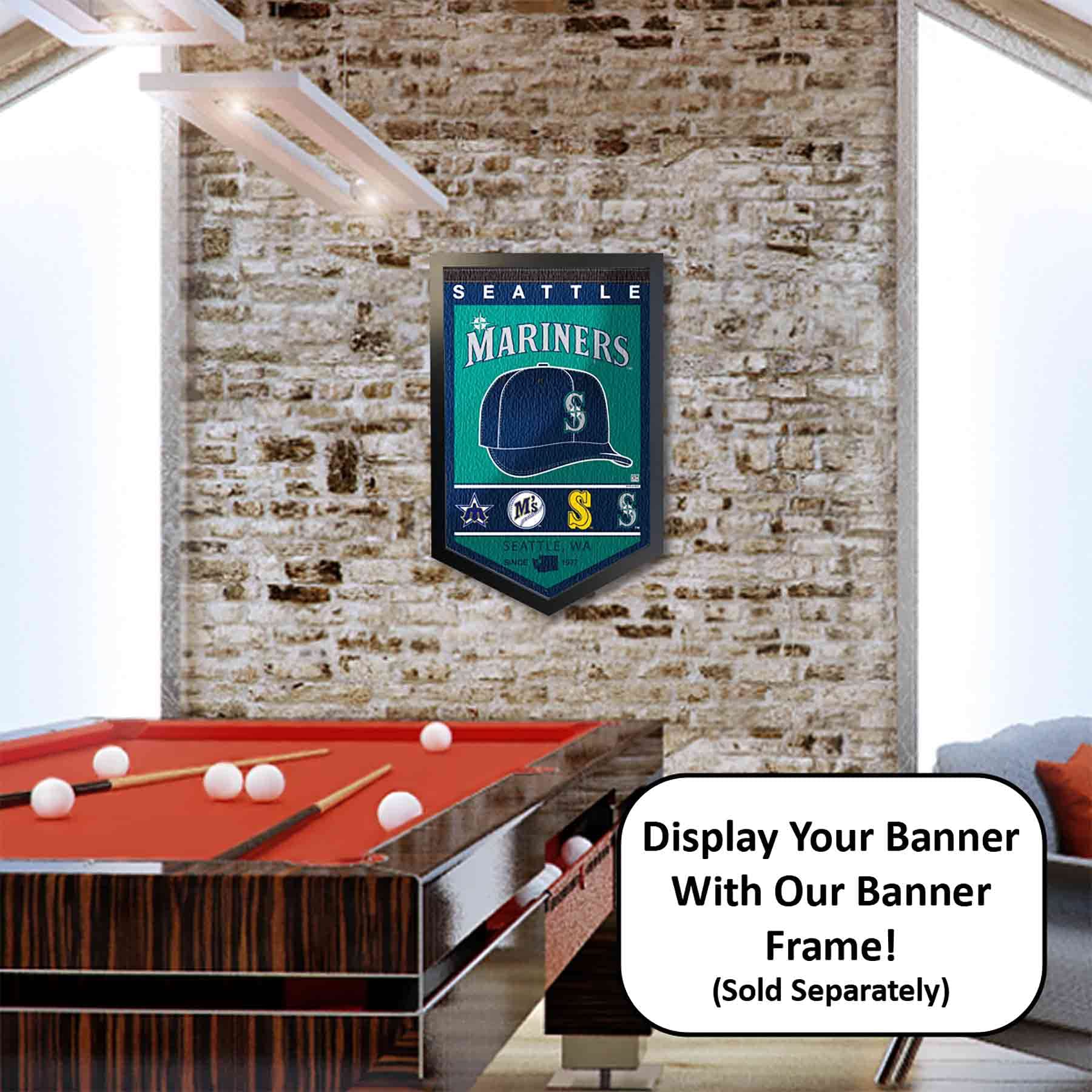 WinCraft Seattle Mariners Heritage History Banner Pennant - Sports Collectibles, Sports Memorabilia, Sports Fan Shop, Sports Gifts