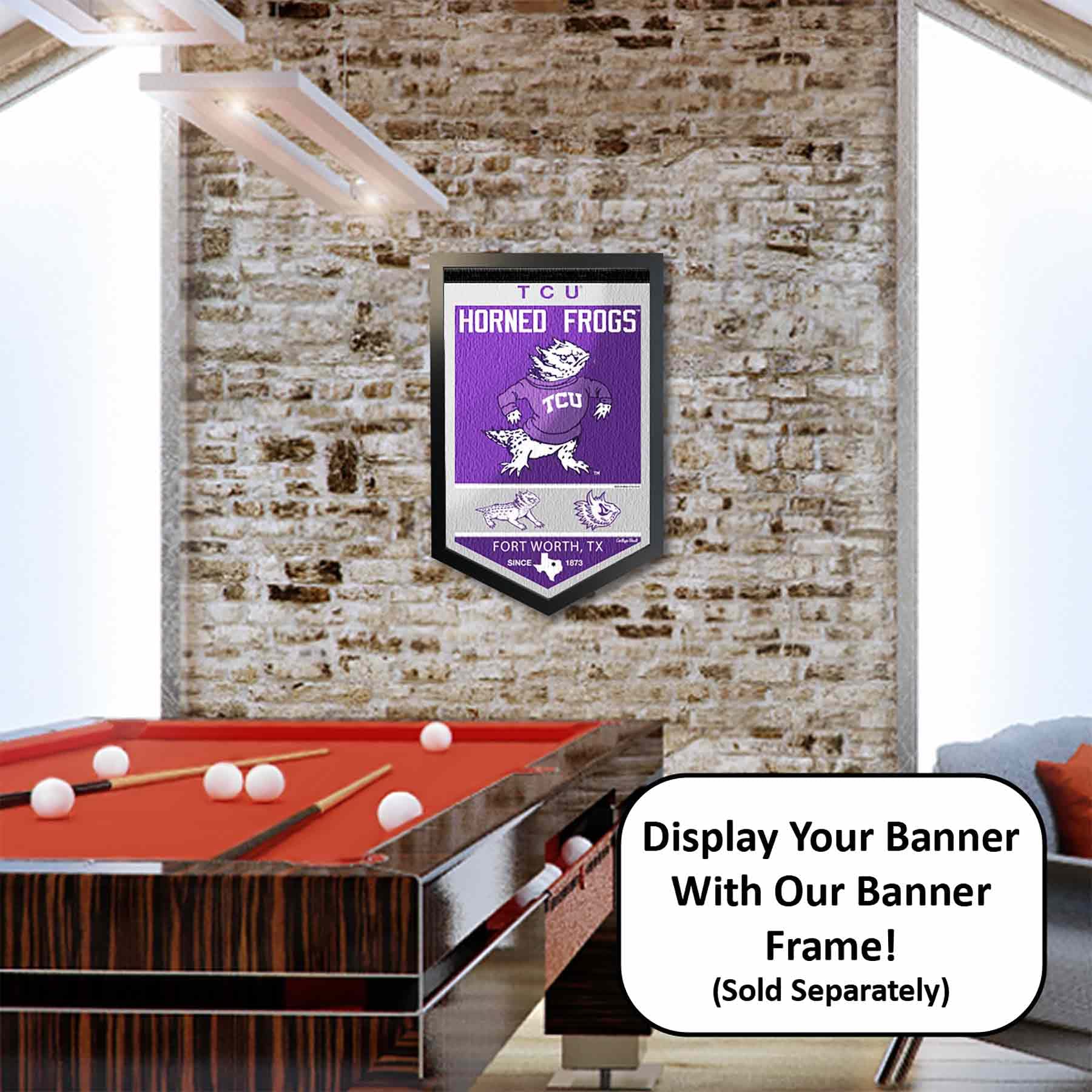 College Flags & Banners Co. Texas Christian Horned Frogs Heritage History Banner Pennant - Sports Collectibles, Sports Memorabilia, Sports Fan Shop, Sports Gifts