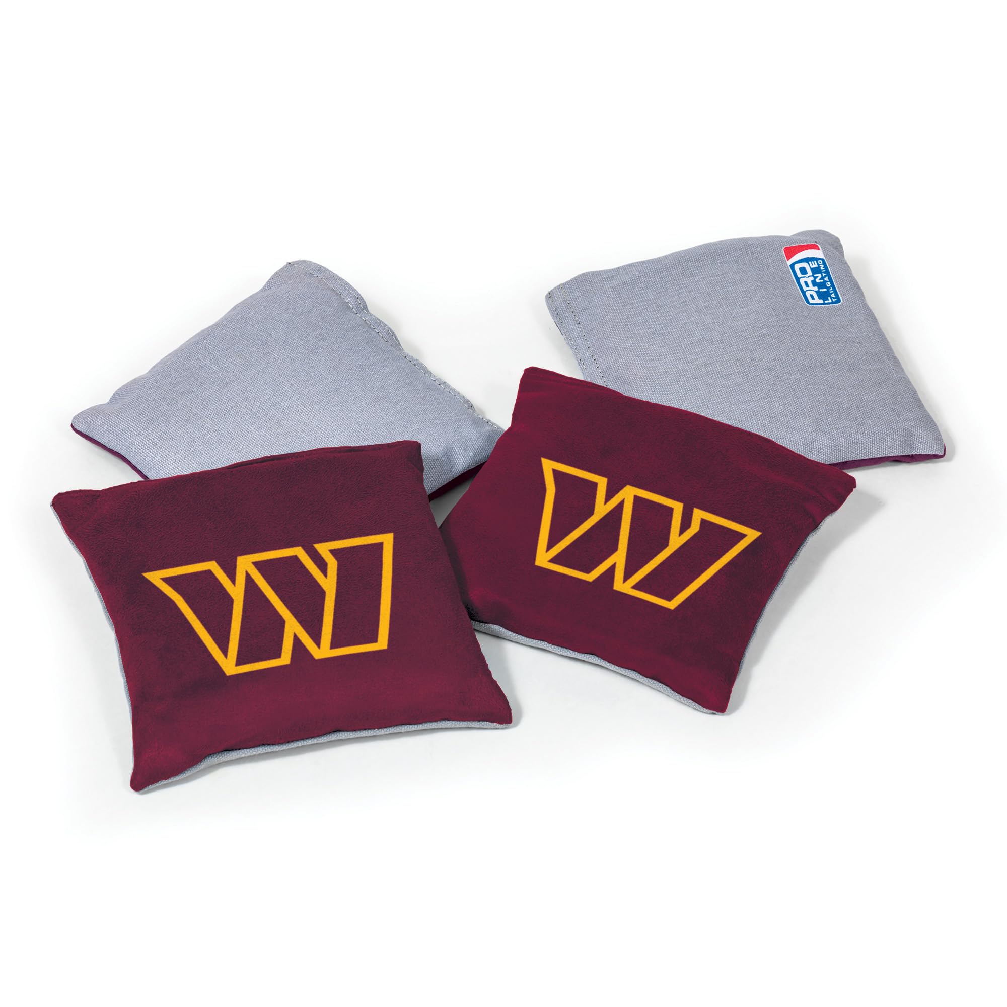 NFL Pro Football Washington Commanders Dual-Sided Bean Bags by Wild Sports, 4 Pack - Premium Toss Bags for Cornhole Sets - Sports Collectibles, Sports Memorabilia, Sports Fan Shop, Sports Gifts