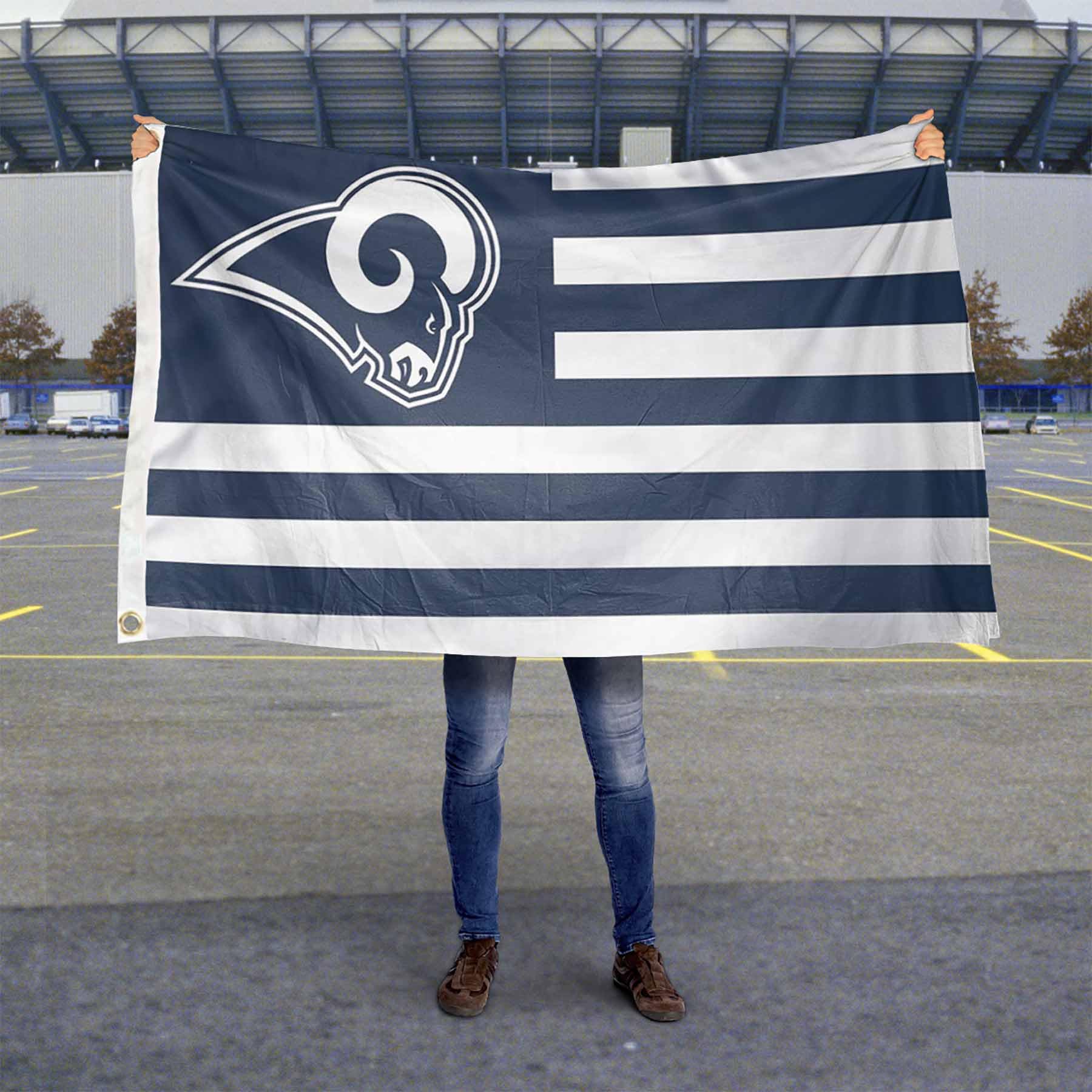 WinCraft Los Angeles Rams Nation Americana Flag Outdoor Indoor 3x5 Foot Banner - Sports Collectibles, Sports Memorabilia, Sports Fan Shop, Sports Gifts