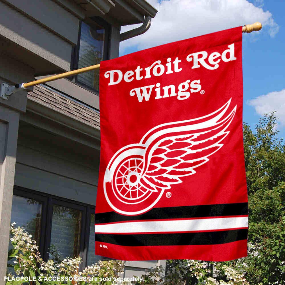 Detroit Red Wings Two Sided House Flag - Sports Collectibles, Sports Memorabilia, Sports Fan Shop, Sports Gifts