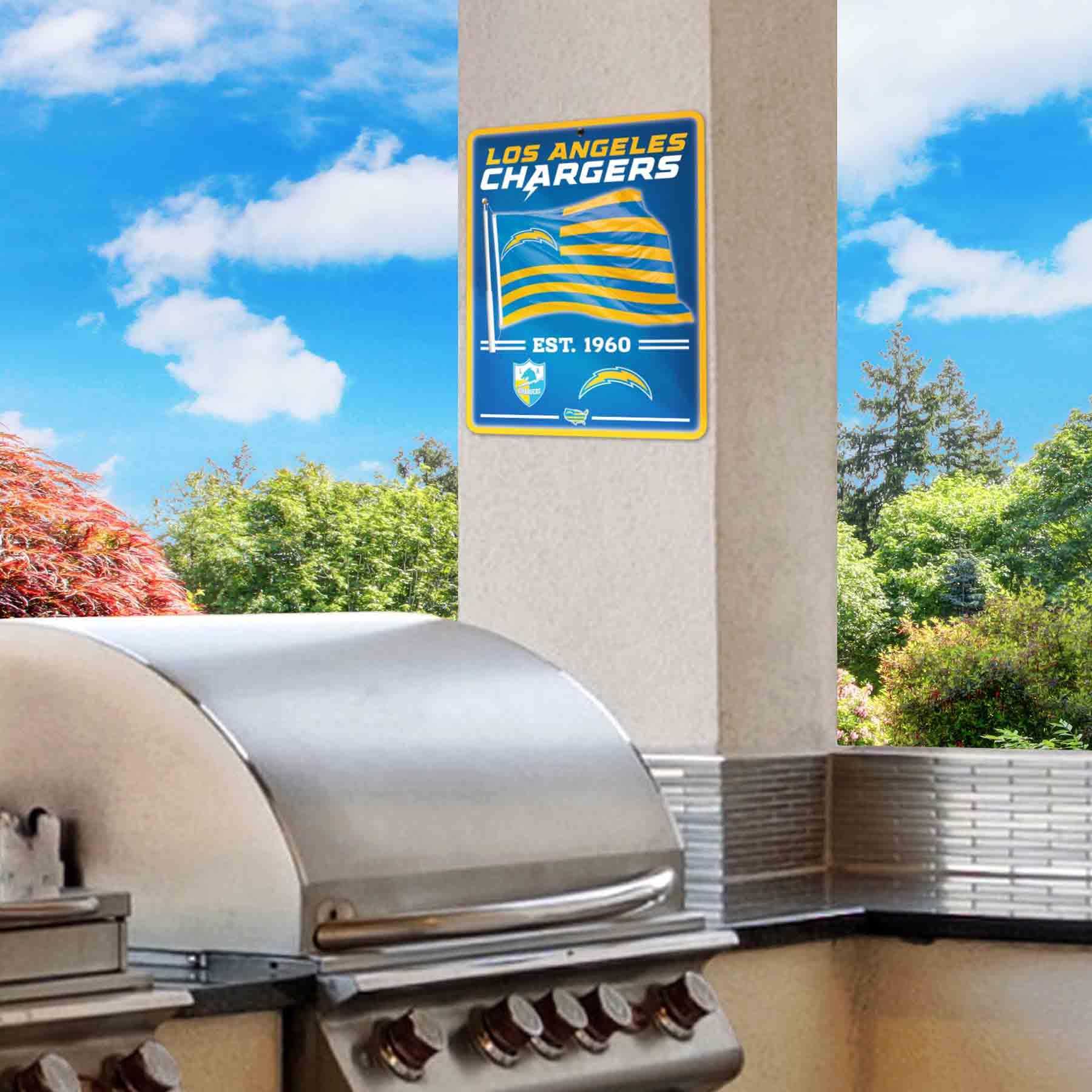 WinCraft Los Angeles Chargers Americana Banner Flag Sign - Sports Collectibles, Sports Memorabilia, Sports Fan Shop, Sports Gifts
