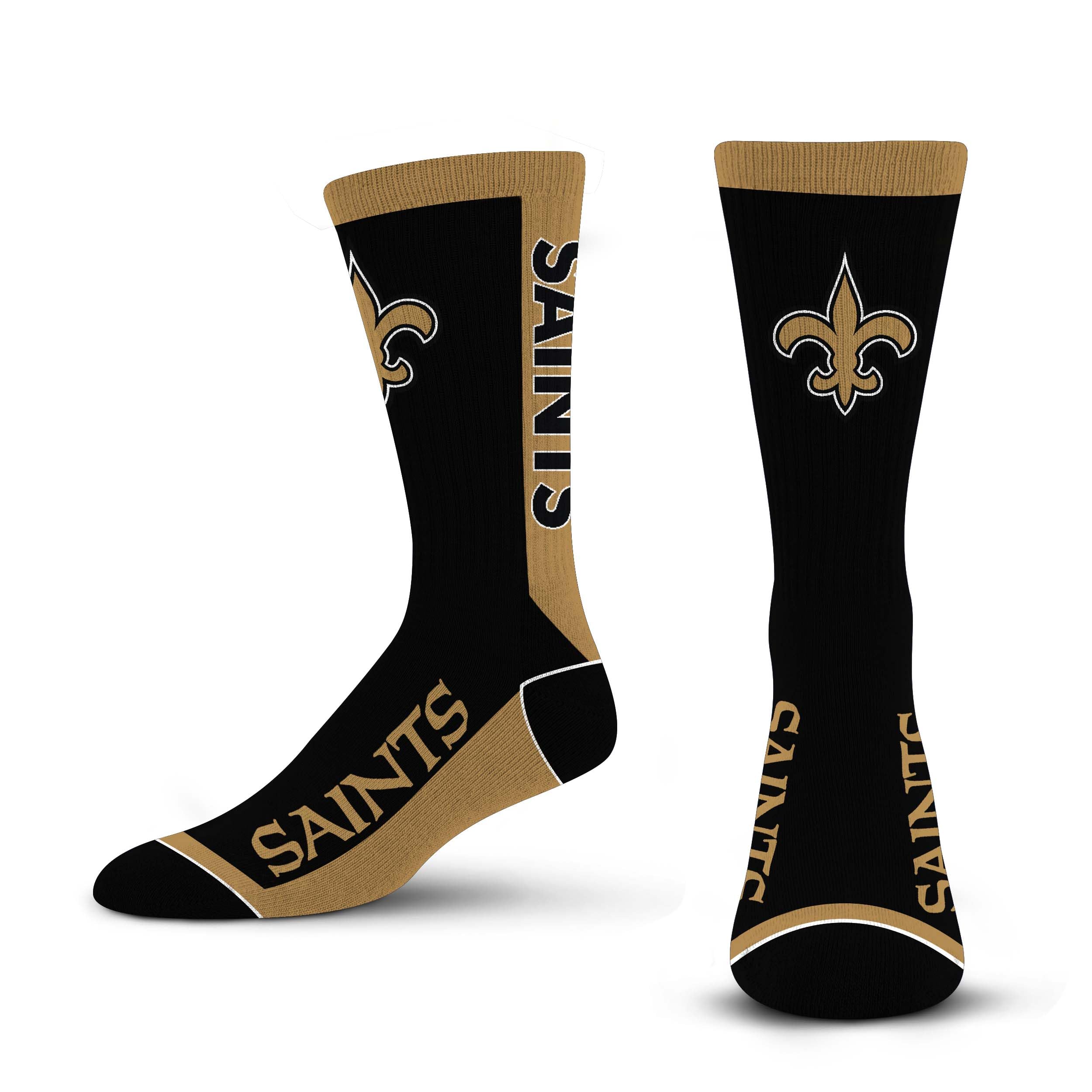 For Bare Feet NFL NEW ORLEANS SAINTS MVP Crew Sock Team Color Large - Sports Gifts, Sports Memorabilia, Sports Collectibles, Fan Shop