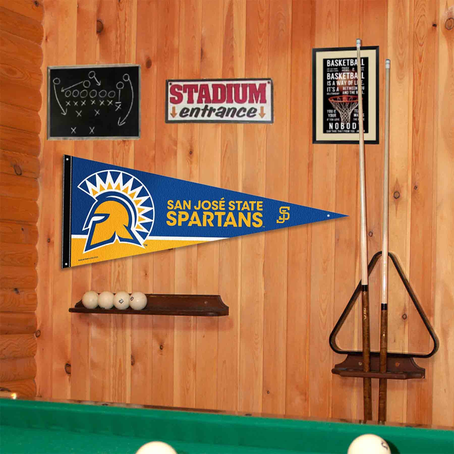 College Flags & Banners Co. San Jose State Spartans Pennant Flag and Wall Tack Mount Pads - Sports Collectibles, Sports Memorabilia, Sports Fan Shop, Sports Gifts