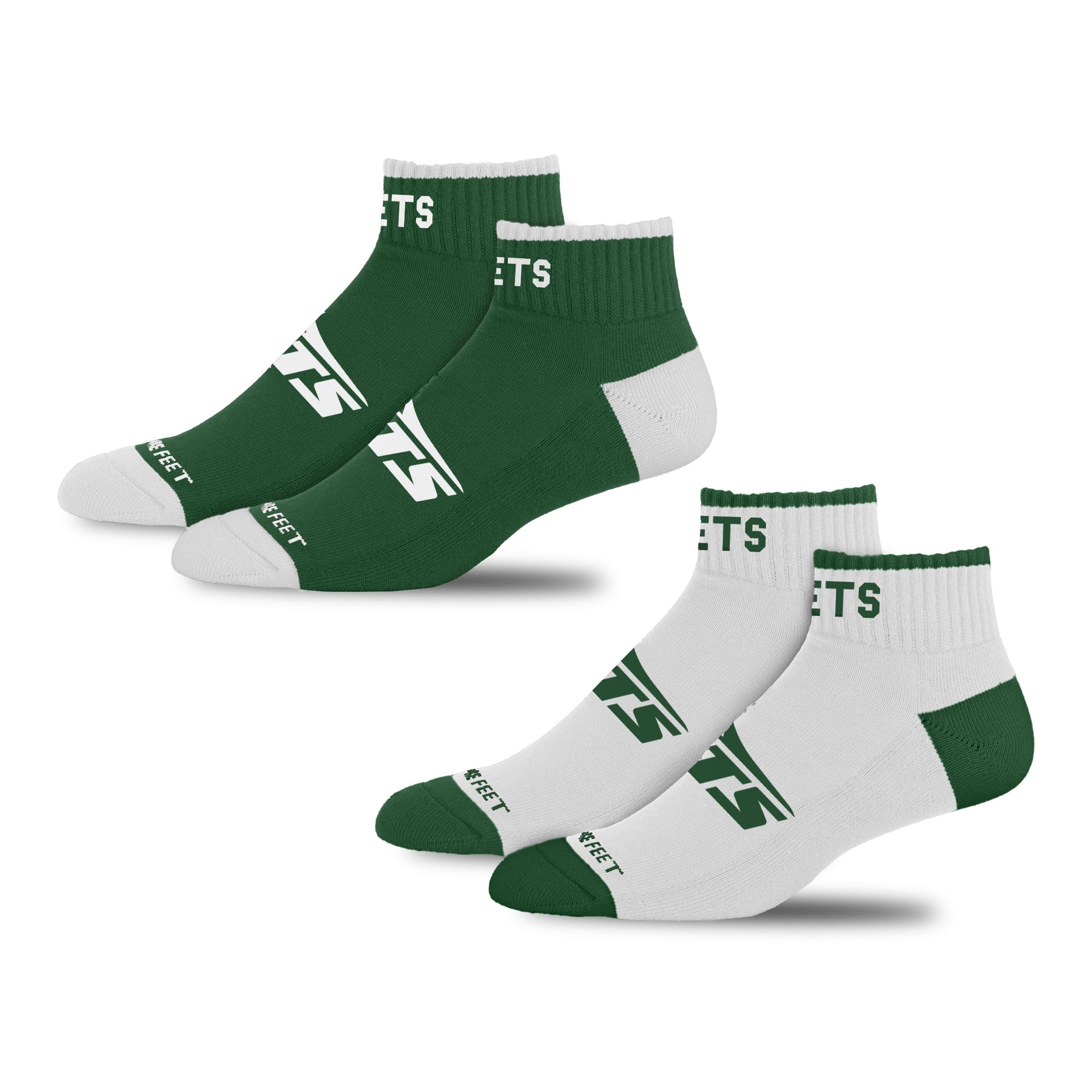 For Bare Feet NFL NEW YORK JETS Front and Center 2 Pack Team Colors Large - Sports Gifts, Sports Memorabilia, Sports Collectibles, Fan Shop
