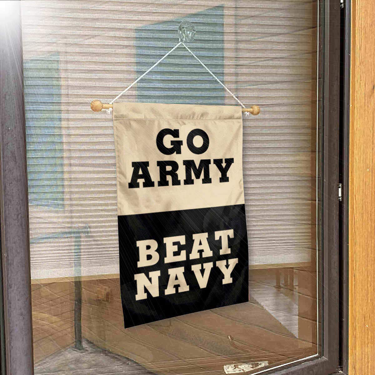 College Flags & Banners Co. Army Black Knights Beat Navy Window Wall Banner Hanging Flag with Suction Cup - Sports Collectibles, Sports Memorabilia, Sports Fan Shop, Sports Gifts
