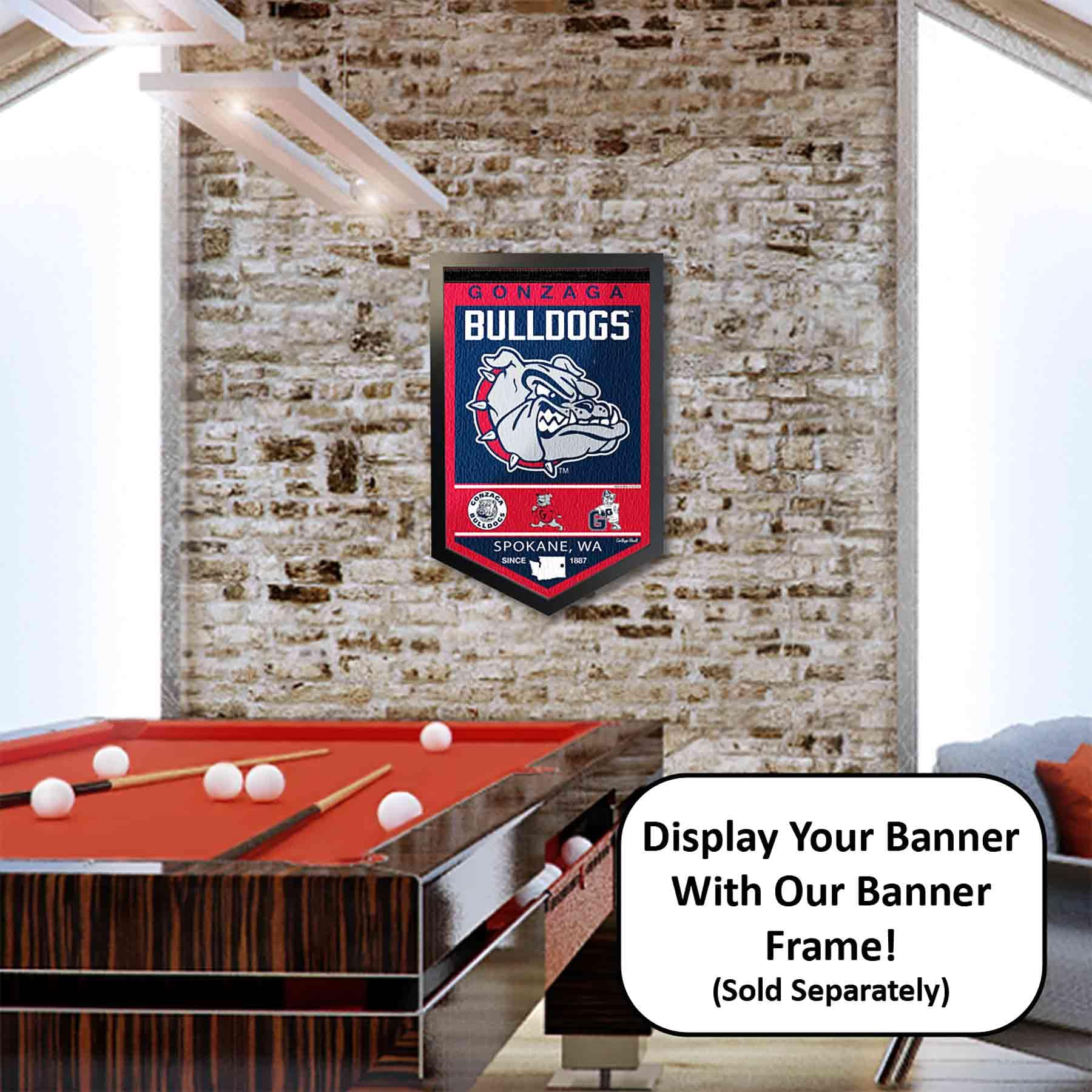 College Flags & Banners Co. Gonzaga Bulldogs Heritage History Banner Pennant - Sports Collectibles, Sports Memorabilia, Sports Fan Shop, Sports Gifts
