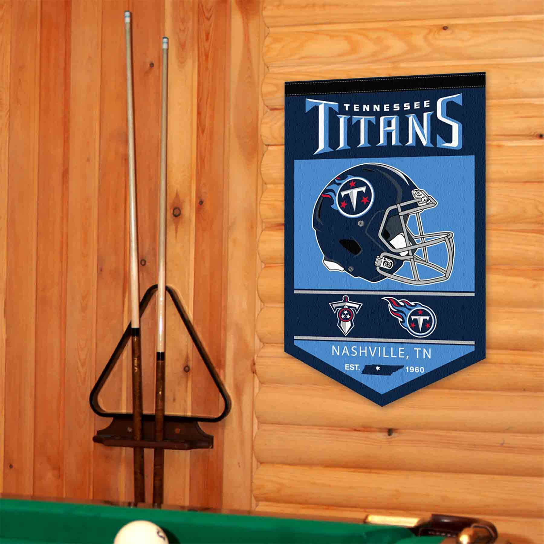 WinCraft Tennessee Titans Heritage History Banner Pennant - Sports Collectibles, Sports Memorabilia, Sports Fan Shop, Sports Gifts