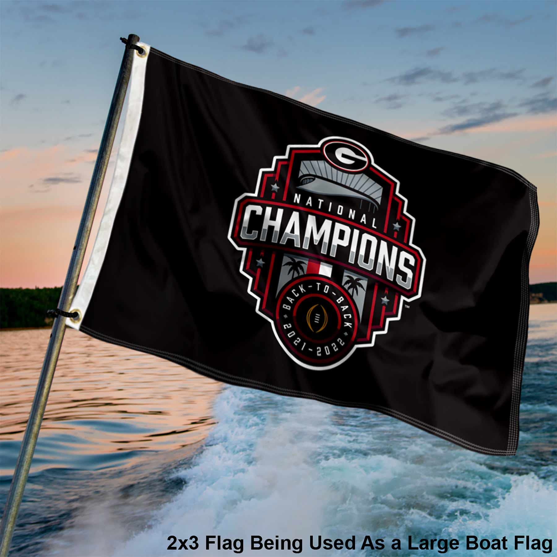 UGA Bulldogs College Football 2022 National Champions 2x3 Foot Flag - Sports Collectibles, Sports Memorabilia, Sports Fan Shop, Sports Gifts
