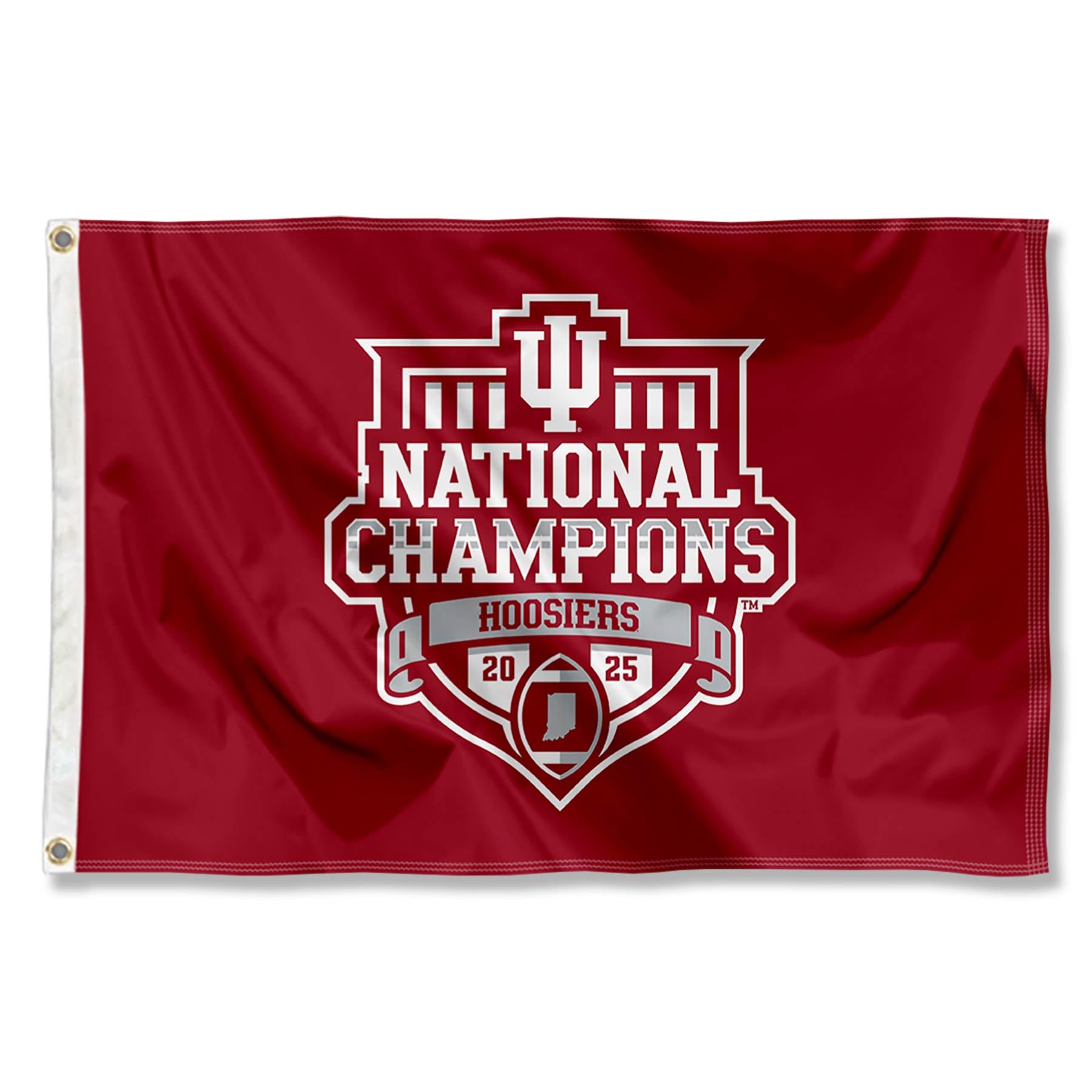 Indiana Hoosiers 2025 National Champions Small 2x3 Foot Flag - Sports Gifts, Sports Memorabilia, Sports Collectibles, Fan Shop