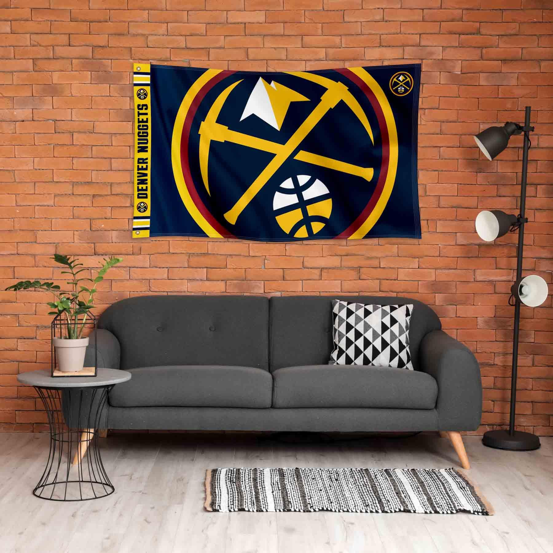 WinCraft Denver Nuggets Printed Header 3x5 Premium Banner Flag - Sports Collectibles, Sports Memorabilia, Sports Fan Shop, Sports Gifts