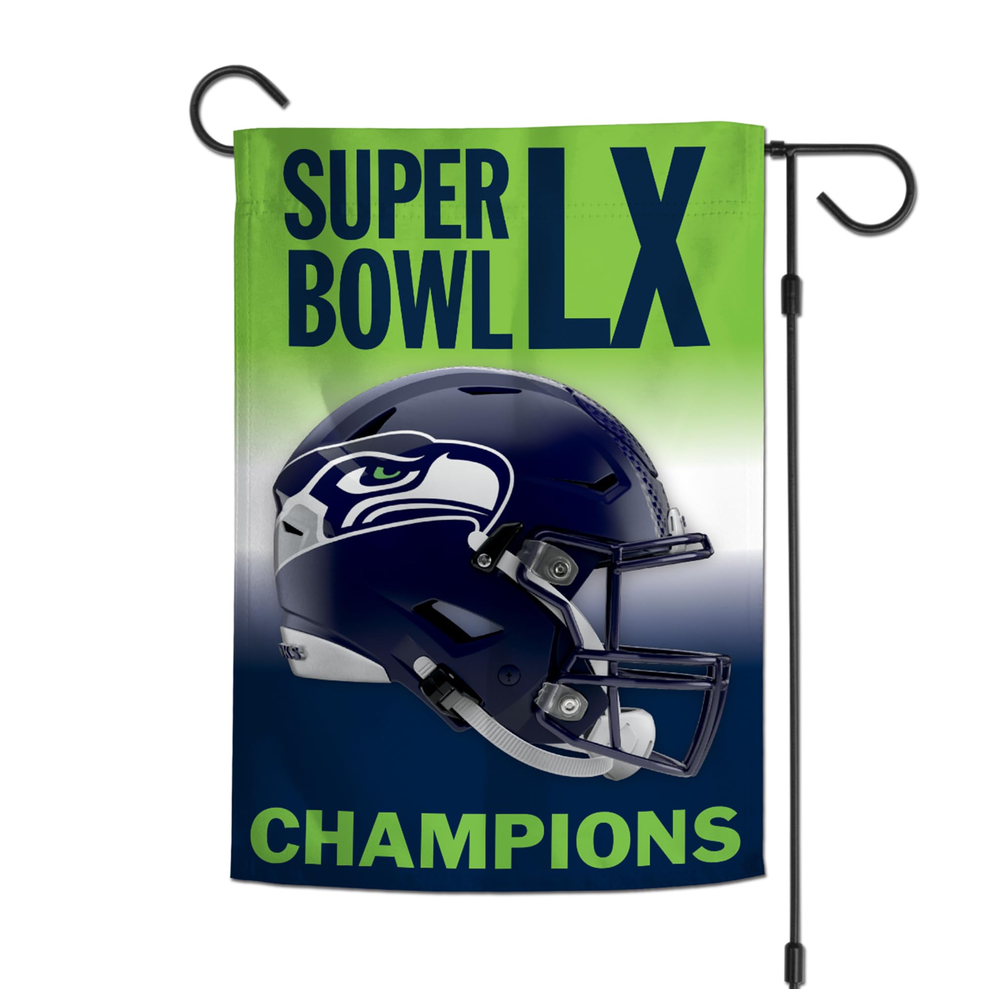 WinCraft Seattle Seahawks Super Bowl LX Champions Double-Sided 12" x 18" Garden Flag - Sports Gifts, Sports Memorabilia, Sports Collectibles, Fan Shop