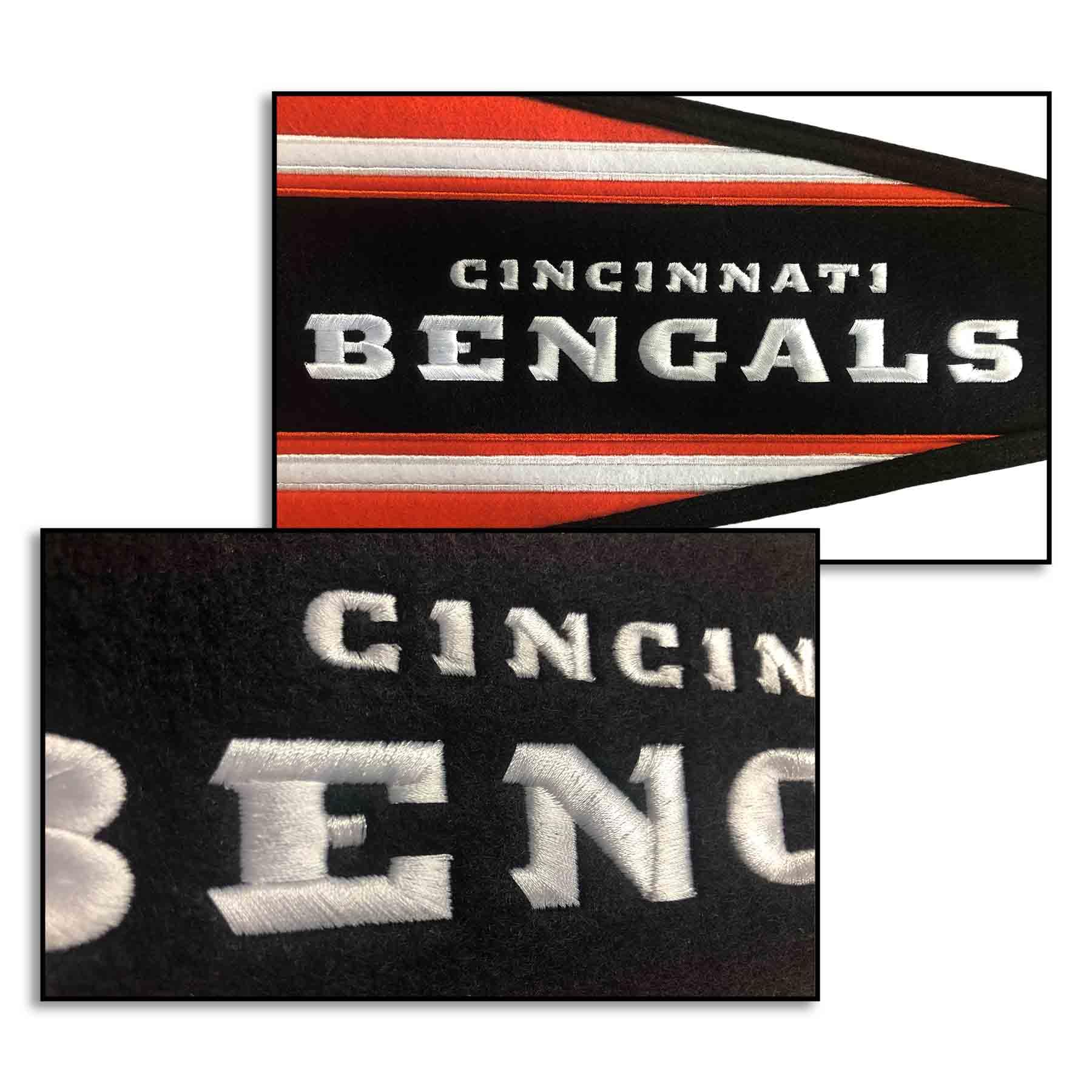 Cincinnati Bengals Embroidered and Sewn Pennant - Sports Collectibles, Sports Memorabilia, Sports Fan Shop, Sports Gifts