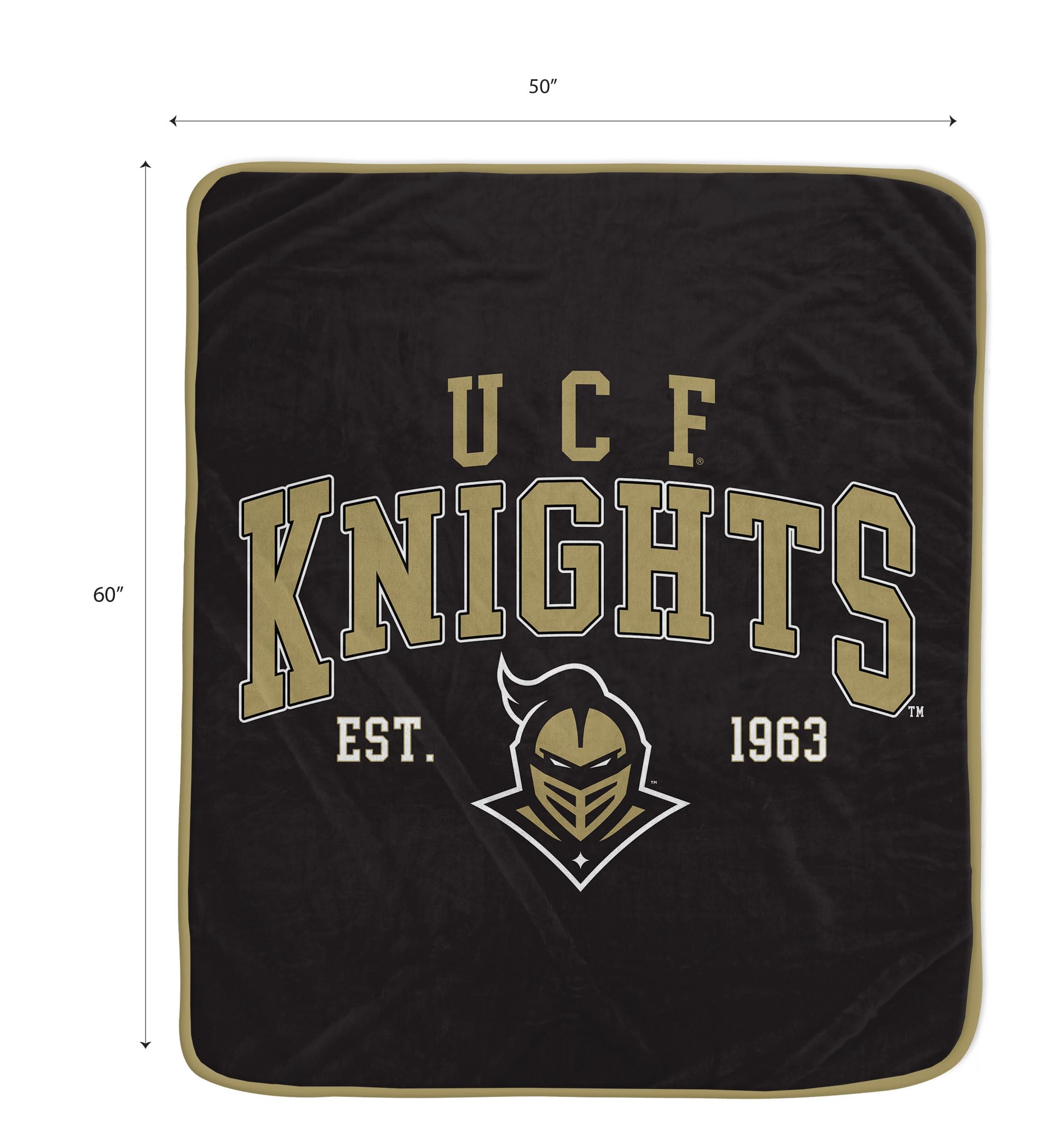 NCAA UCF Knights Vintage Arch Block Ultra Soft Blanket - Sports Gifts, Sports Memorabilia, Sports Collectibles, Fan Shop