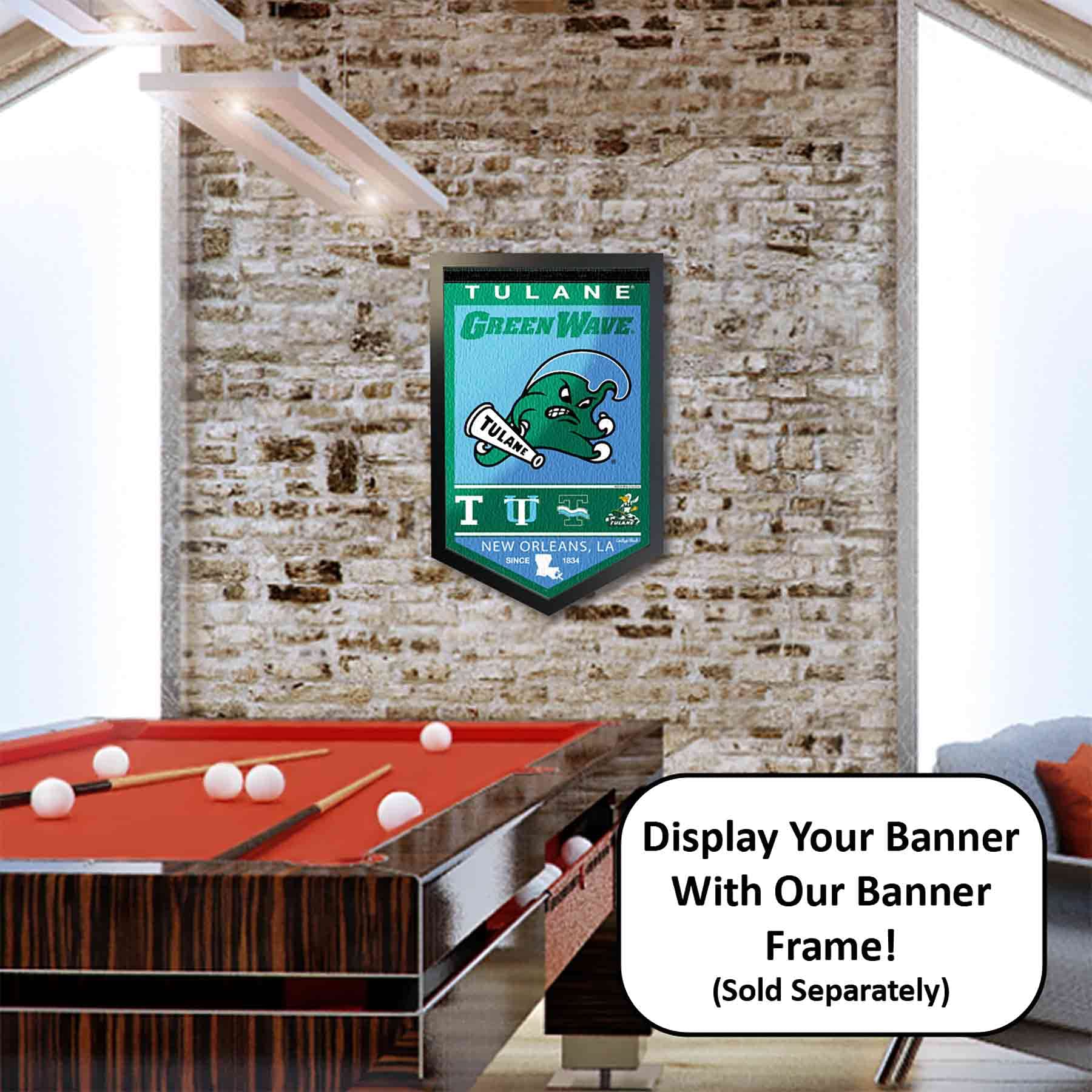 College Flags & Banners Co. Tulane Green Wave Heritage History Banner Pennant - Sports Collectibles, Sports Memorabilia, Sports Fan Shop, Sports Gifts