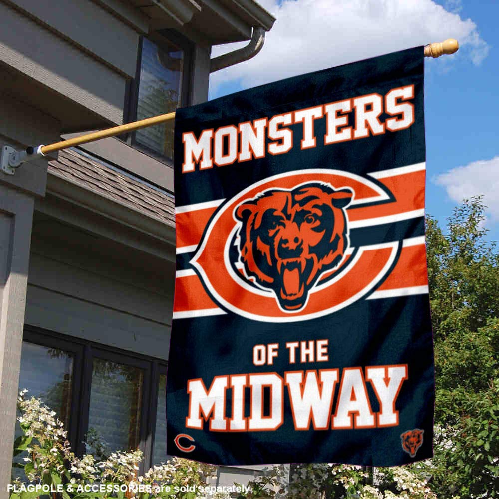 WinCraft Chicago Bears Monsters of The Midway Double Sided Banner Flag - Sports Collectibles, Sports Memorabilia, Sports Fan Shop, Sports Gifts