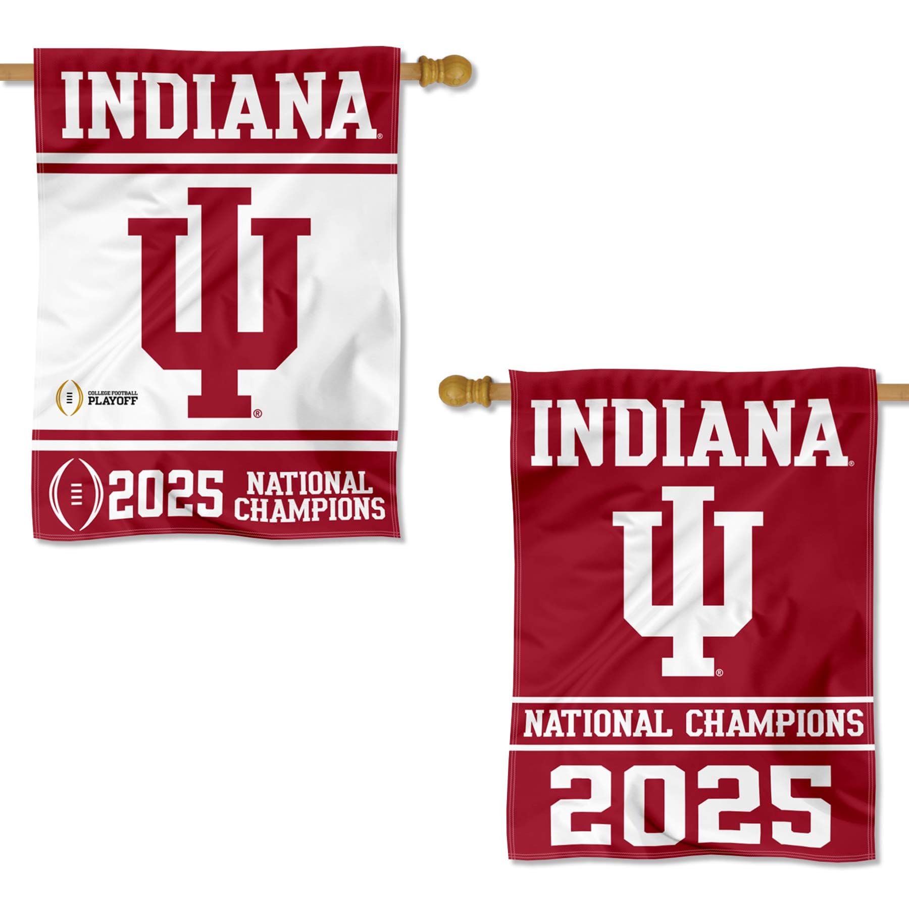 Indiana Hoosiers National Champions 2025 Double Sided House Banner Flag - Sports Gifts, Sports Memorabilia, Sports Collectibles, Fan Shop