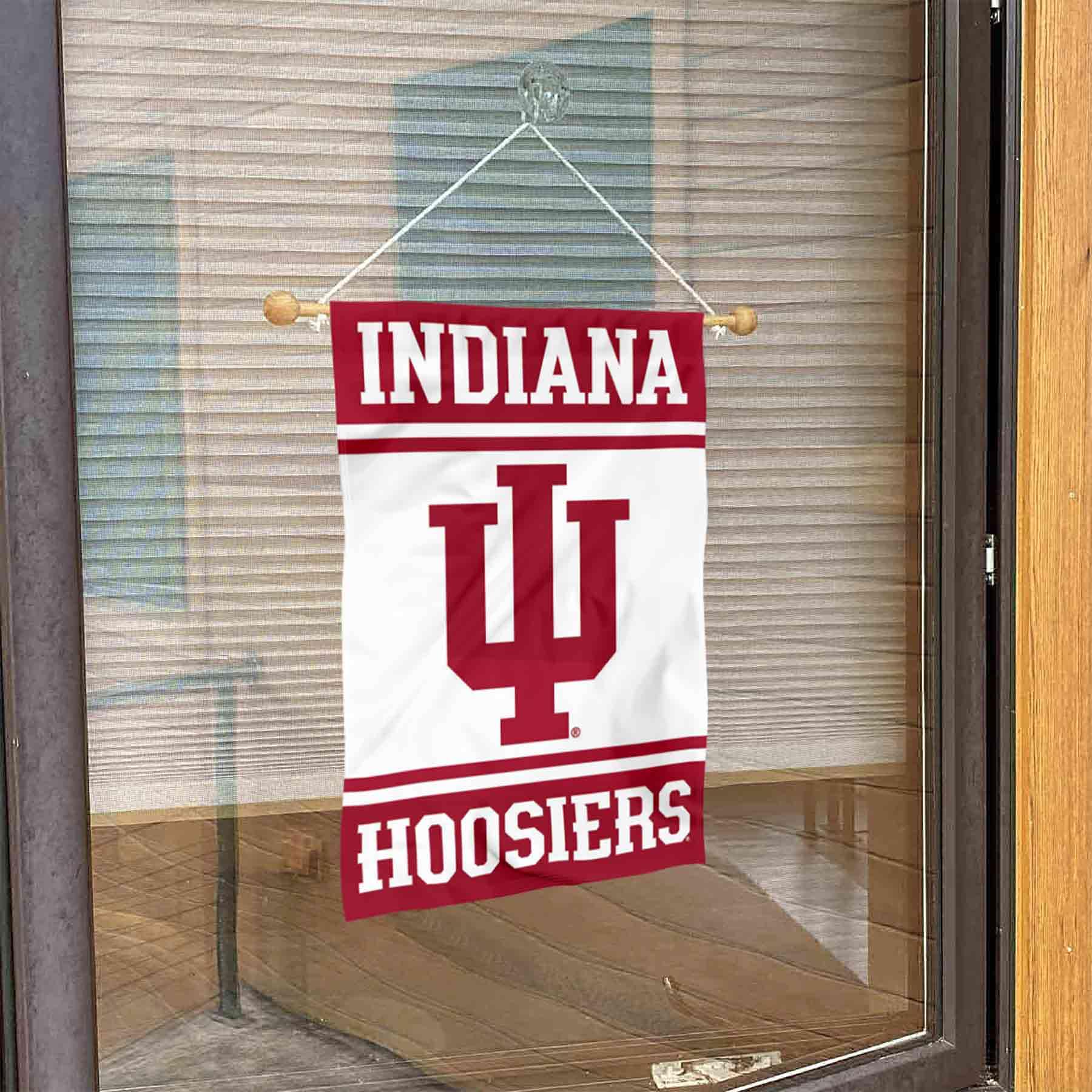 College Flags & Banners Co. Indiana Hoosiers Window Wall Banner Hanging Flag with Suction Cup - Sports Collectibles, Sports Memorabilia, Sports Fan Shop, Sports Gifts