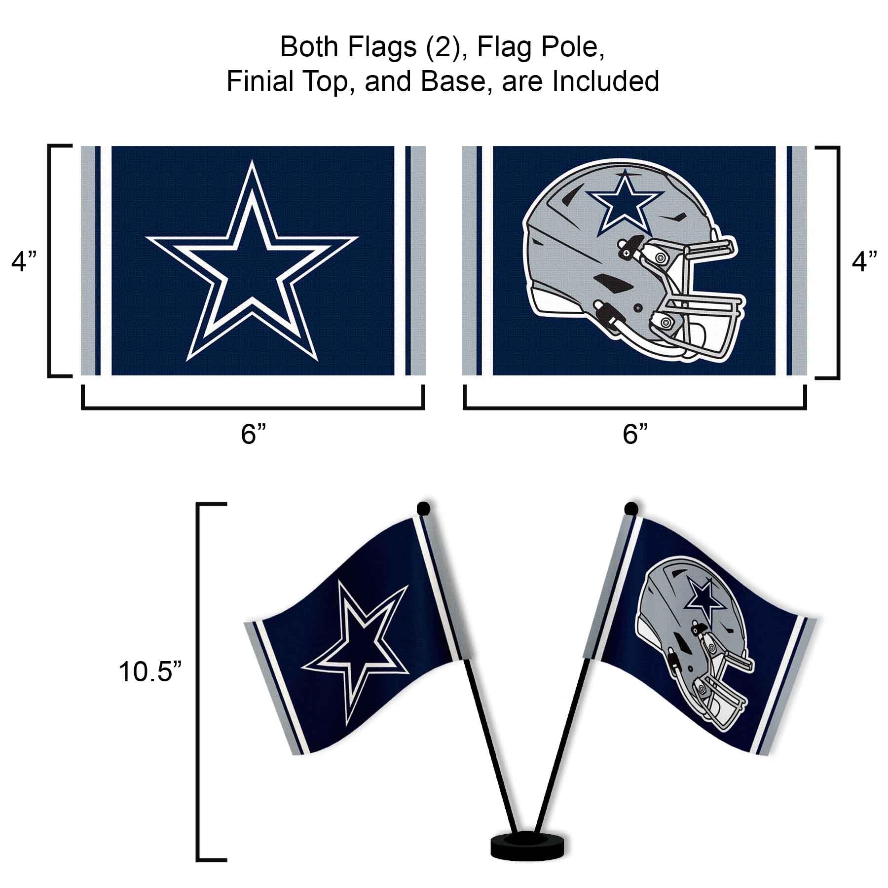 WinCraft Dallas Cowboys Desk and Table Top Flags - Sports Collectibles, Sports Memorabilia, Sports Fan Shop, Sports Gifts