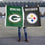 WinCraft Packers and Steelers House Divided Flag Rivalry Banner - Sports Collectibles, Sports Memorabilia, Sports Fan Shop, Sports Gifts