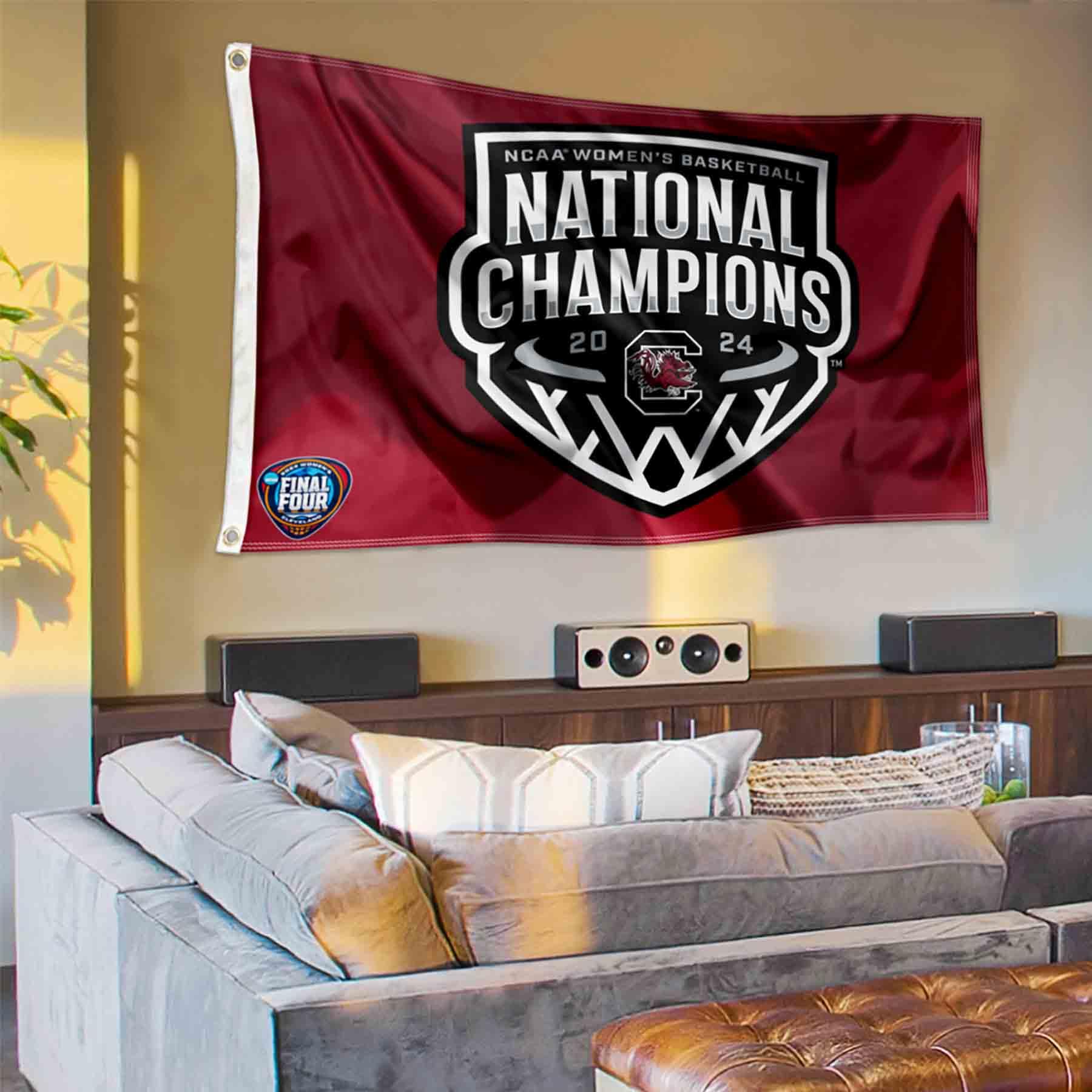WinCraft South Carolina Gamecocks Womens Basketball National Champions 2024 Flag 3x5 Banner - Sports Collectibles, Sports Memorabilia, Sports Fan Shop, Sports Gifts