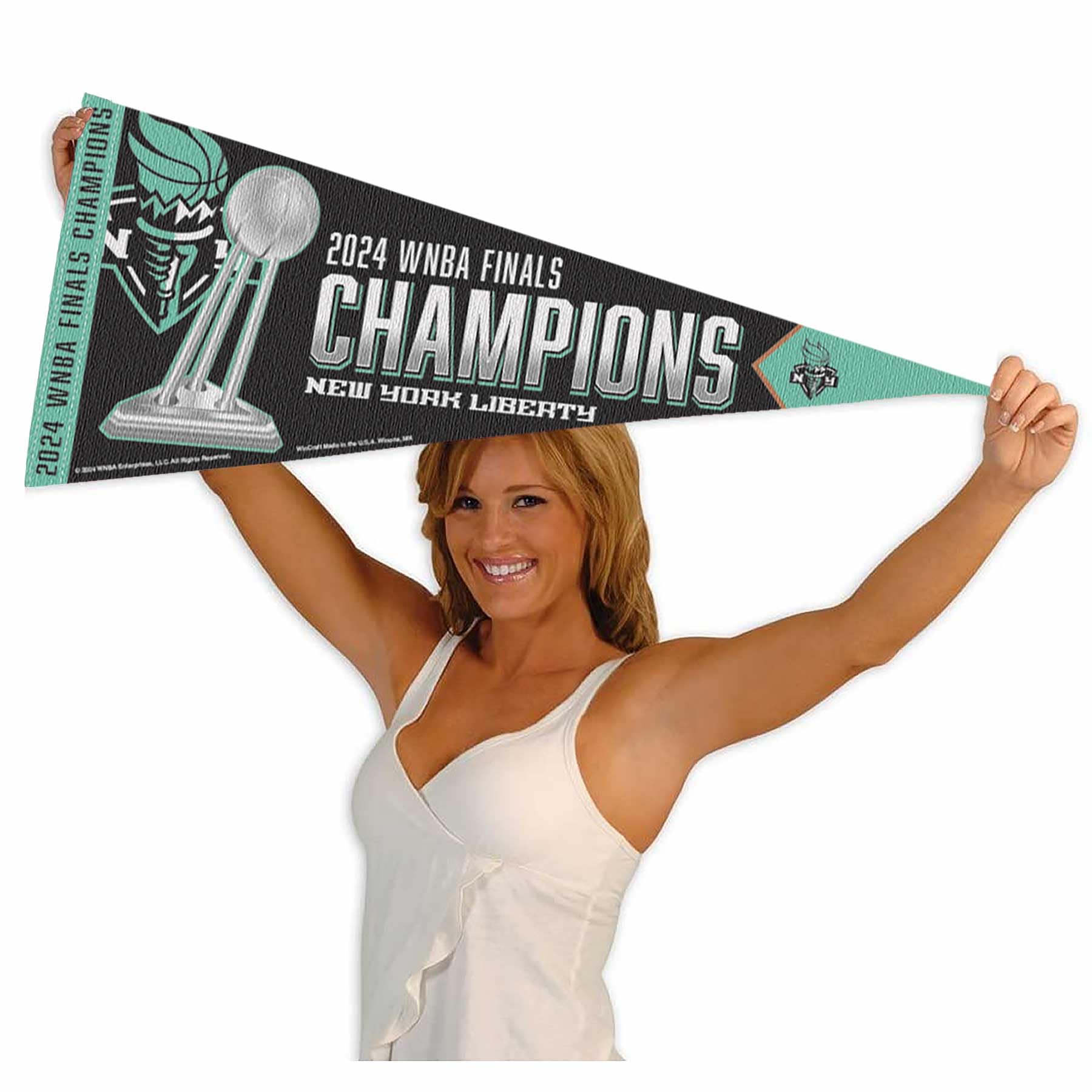 WinCraft New York Liberty 2024 Champions Pennant Flag - Sports Collectibles, Sports Memorabilia, Sports Fan Shop, Sports Gifts
