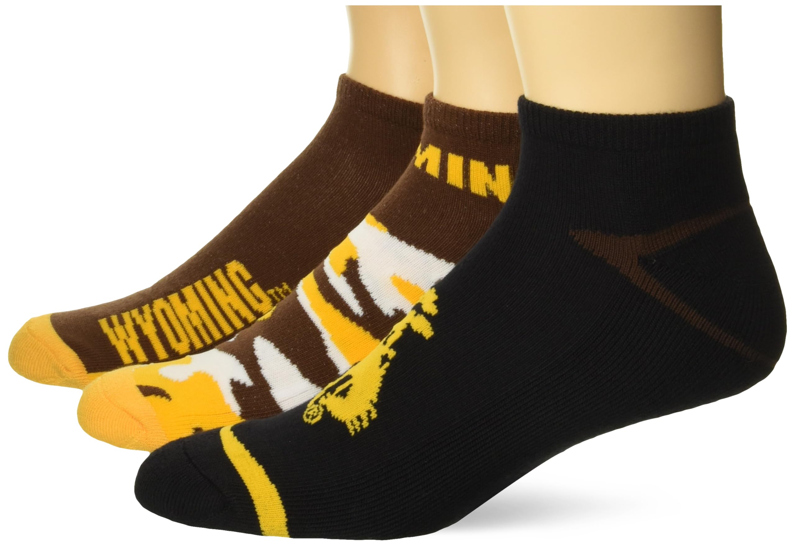 For Bare Feet NCAA Wyoming Cowboys CAMO BOOM 3 Pack Ankle Sock Team Colors Large - Sports Gifts, Sports Memorabilia, Sports Collectibles, Fan Shop