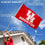 College Flags & Banners Co. Houston Cougars UH Logo Flag with Pole and Bracket Kit - Sports Collectibles, Sports Memorabilia, Sports Fan Shop, Sports Gifts
