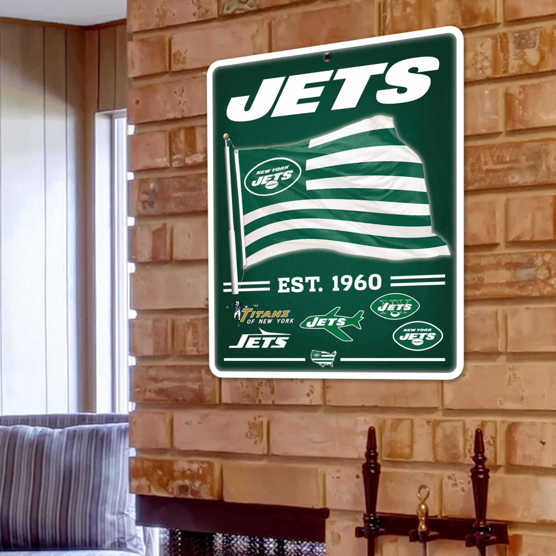 WinCraft New York Jets Americana Banner Flag Sign - Sports Collectibles, Sports Memorabilia, Sports Fan Shop, Sports Gifts