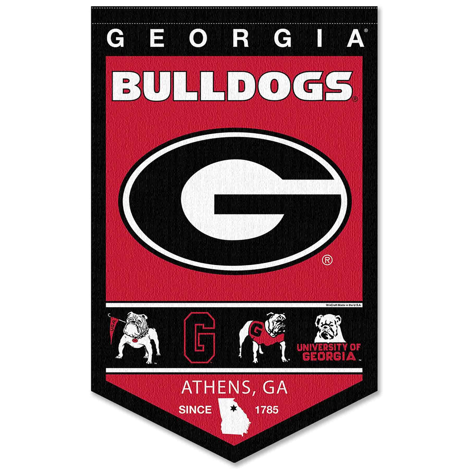 College Flags & Banners Co. Georgia Bulldogs Heritage History Banner Pennant - Sports Collectibles, Sports Memorabilia, Sports Fan Shop, Sports Gifts