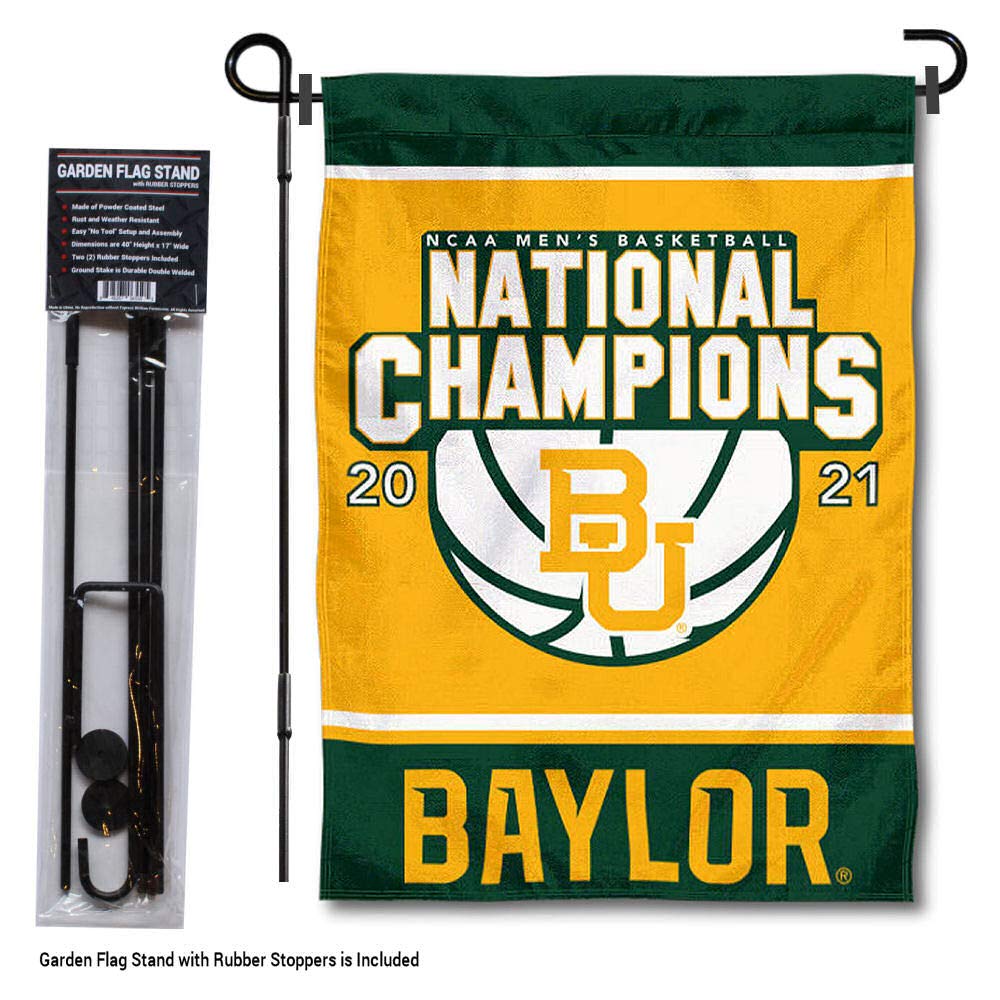 Baylor BU Bears 2021 College Basketball National Champions Garden Yard Flag with Pole Stand Holder - Sports Collectibles, Sports Memorabilia, Sports Fan Shop, Sports Gifts