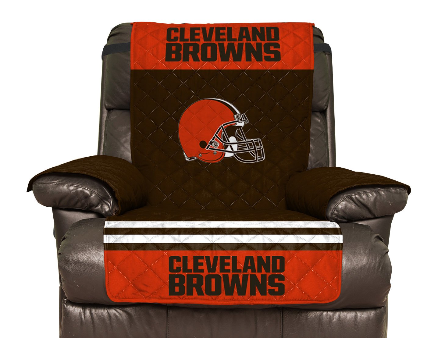 Pegasus Sports NFL Cleveland Browns Furniture Protector with Elastic Straps, Recliner, Brown - Sports Gifts, Sports Memorabilia, Sports Collectibles, Fan Shop