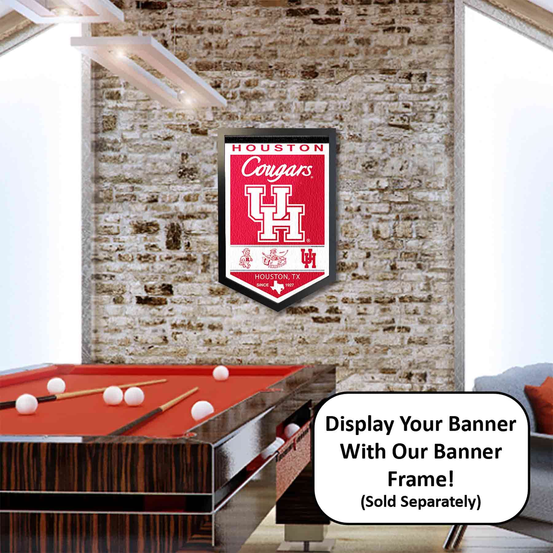 College Flags & Banners Co. Houston Cougars Heritage History Banner Pennant - Sports Collectibles, Sports Memorabilia, Sports Fan Shop, Sports Gifts