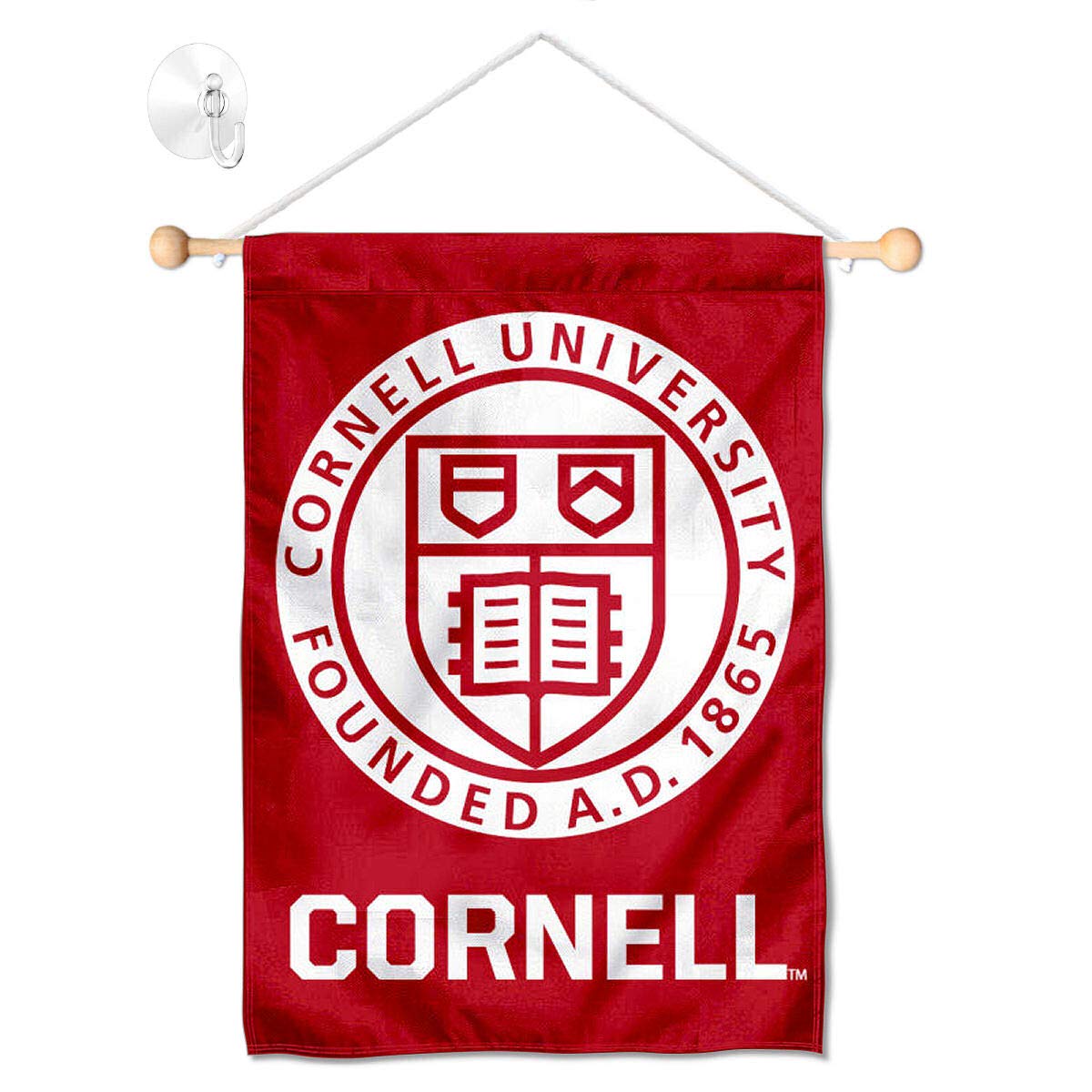 College Flags & Banners Co. Cornell Big Red Window Wall Banner Hanging Flag with Suction Cup - Sports Collectibles, Sports Memorabilia, Sports Fan Shop, Sports Gifts