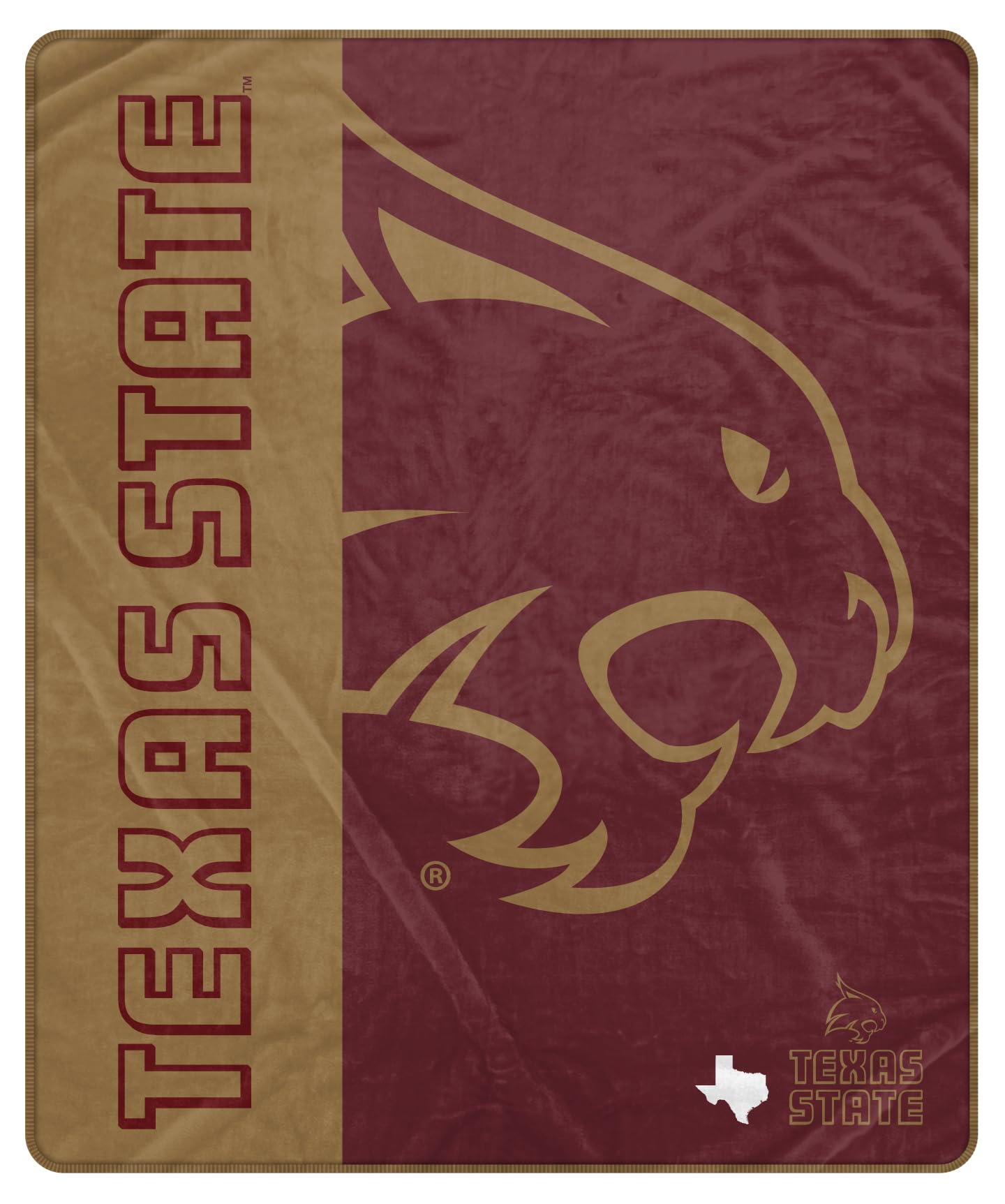 Proformance Home NCAA Texas State Bobcats Endzone Ultra Soft Tailgate Throw - Sports Gifts, Sports Memorabilia, Sports Collectibles, Fan Shop