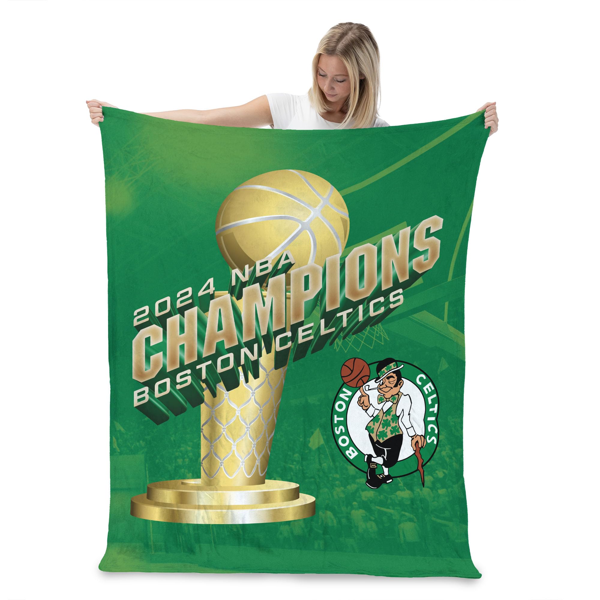 Northwest NBA Boston Celtics NBA Champions 2024 Silk Touch Throw Blanket, 50" x 60", Sovereign - Sports Collectibles, Sports Memorabilia, Sports Fan Shop, Sports Gifts