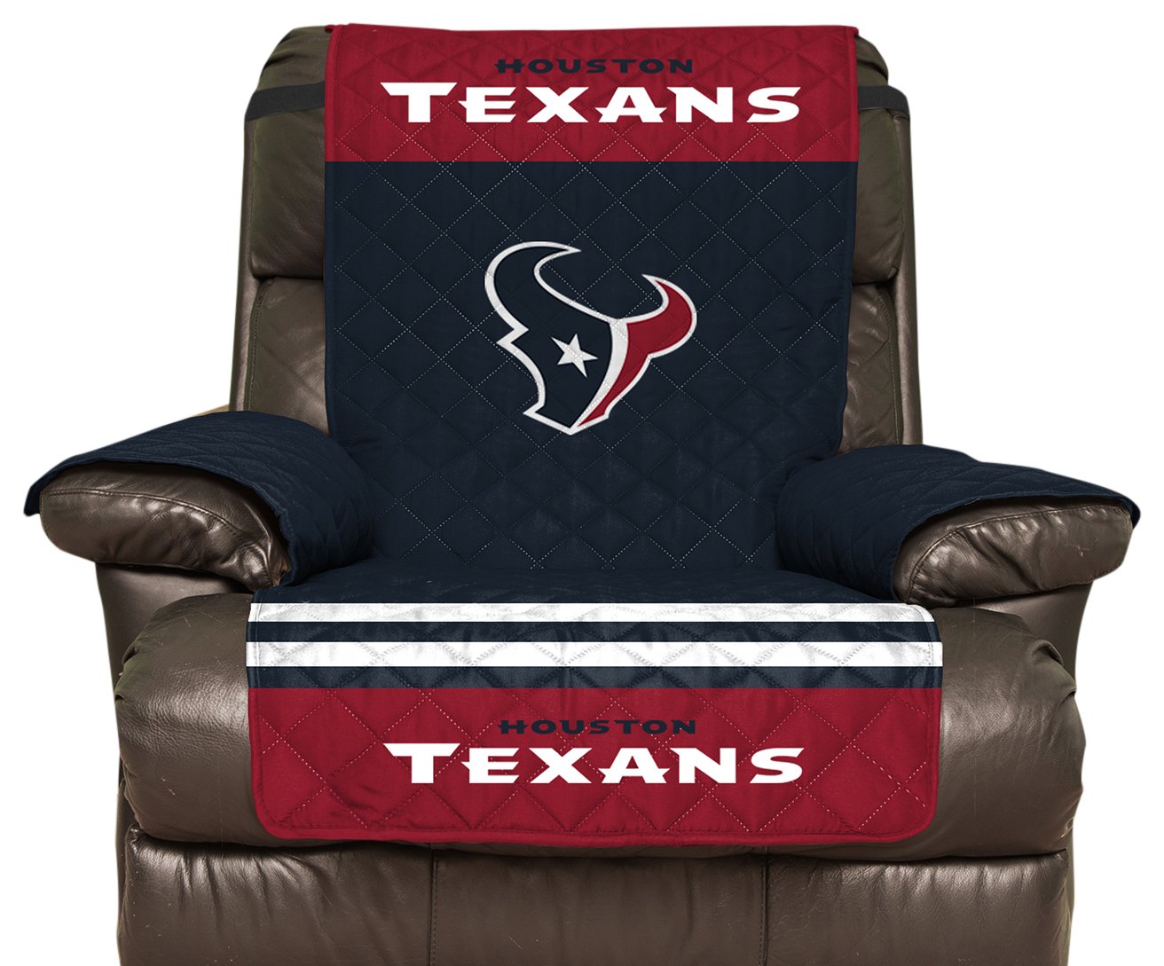 Pegasus Sports NFL Houston Texans Furniture Protector with Elastic Straps, Recliner, Deep Steel Blue - Sports Gifts, Sports Memorabilia, Sports Collectibles, Fan Shop