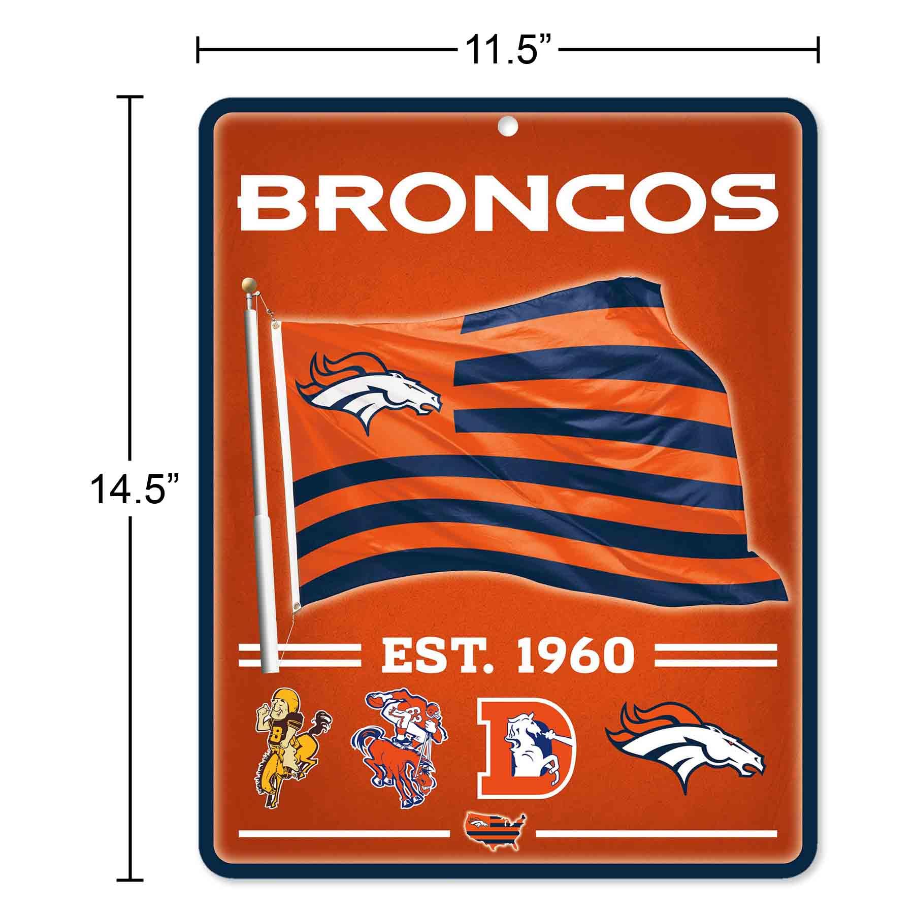 WinCraft Denver Broncos Americana Banner Flag Sign - Sports Collectibles, Sports Memorabilia, Sports Fan Shop, Sports Gifts