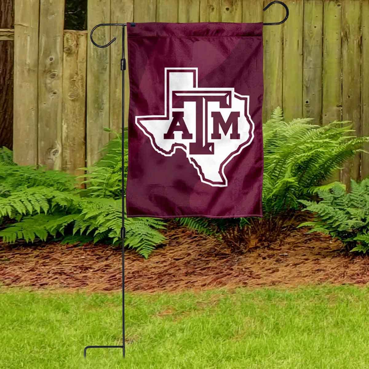 Texas A&M Aggies Lonestar Garden Banner Flag with Stand Pole Holder - Sports Collectibles, Sports Memorabilia, Sports Fan Shop, Sports Gifts