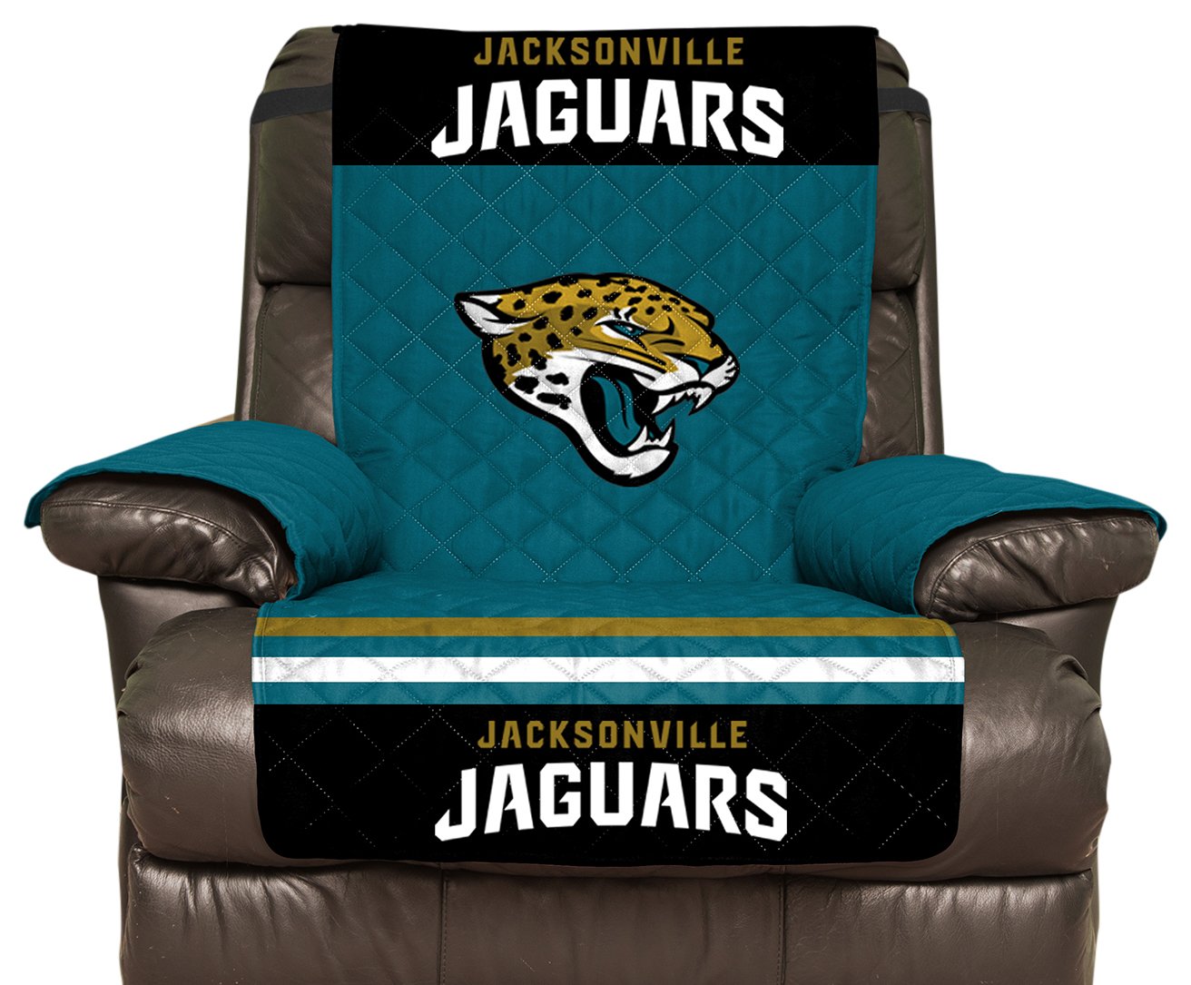 Pegasus Sports NFL Jacksonville Jaguars Furniture Protector with Elastic Straps, Recliner, Teal - Sports Gifts, Sports Memorabilia, Sports Collectibles, Fan Shop