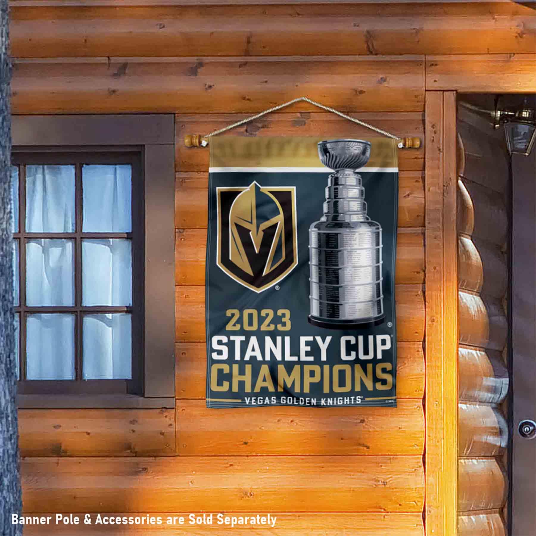 WinCraft Vegas Golden Knights 2023 Stanley Cup Champions Banner Flag - Sports Collectibles, Sports Memorabilia, Sports Fan Shop, Sports Gifts