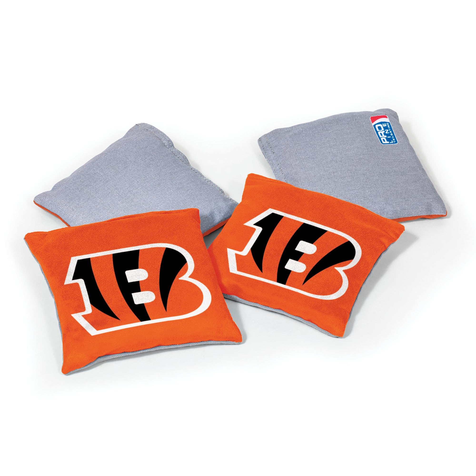 NFL Pro Football Cincinnati Bengals Dual-Sided Bean Bags by Wild Sports, 4 Pack - Premium Toss Bags for Cornhole Sets - Sports Collectibles, Sports Memorabilia, Sports Fan Shop, Sports Gifts