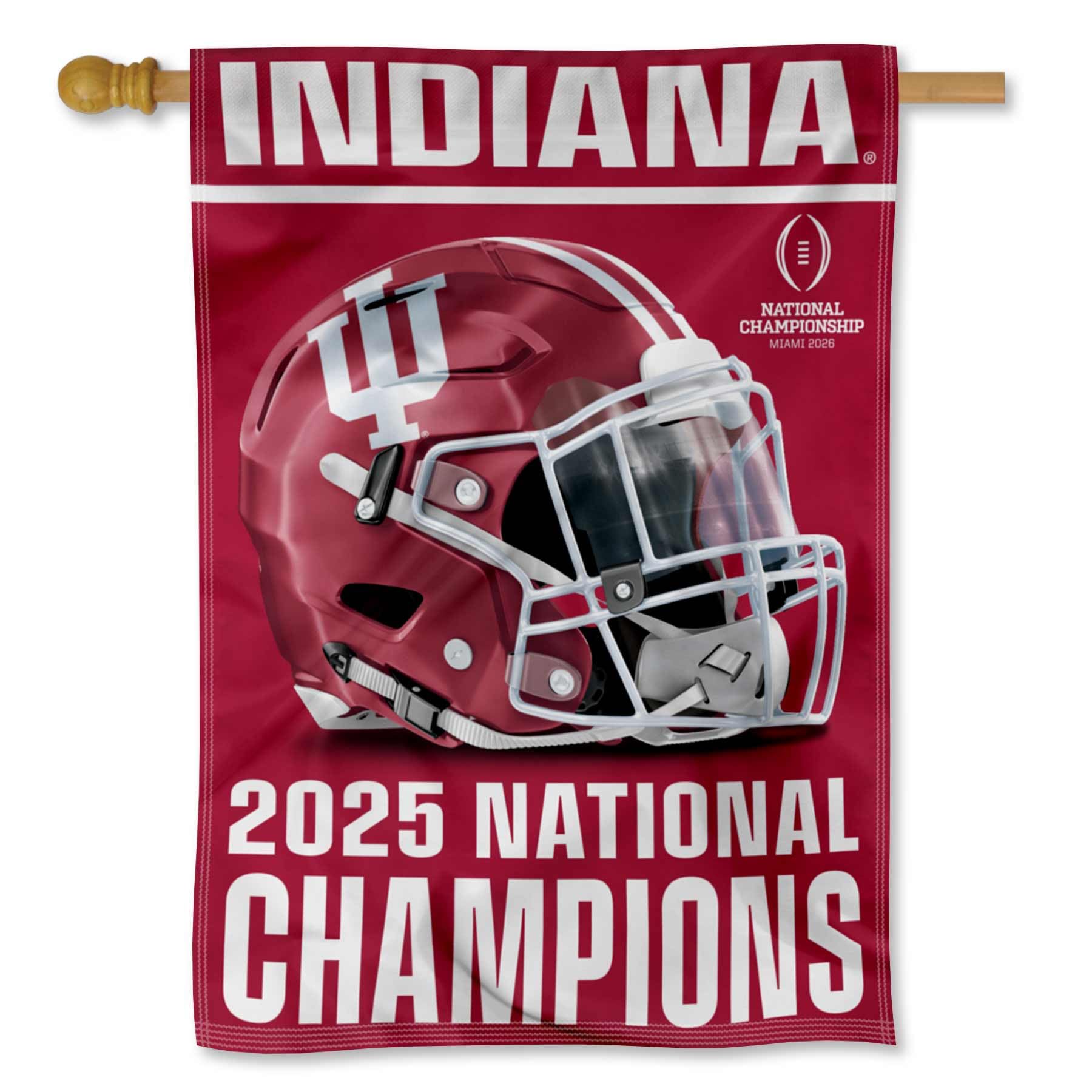 Indiana Hoosiers 2025 National Champions Top Sleeve Banner Flag - Sports Gifts, Sports Memorabilia, Sports Collectibles, Fan Shop