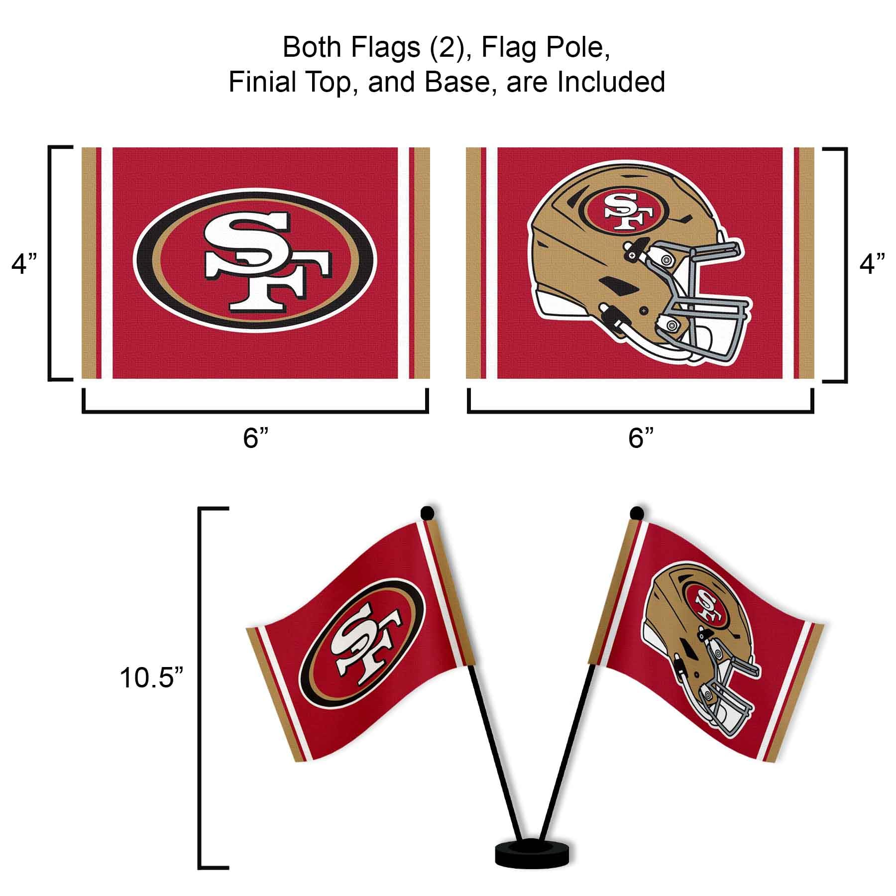 WinCraft San Francisco 49ers Desk and Table Top Flags - Sports Collectibles, Sports Memorabilia, Sports Fan Shop, Sports Gifts