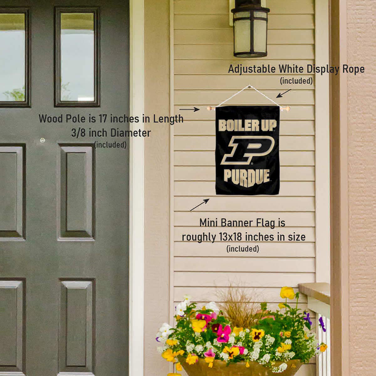 College Flags & Banners Co. Purdue Boilermakers Boiler Up Banner for Windows Doors and Walls - Sports Collectibles, Sports Memorabilia, Sports Fan Shop, Sports Gifts