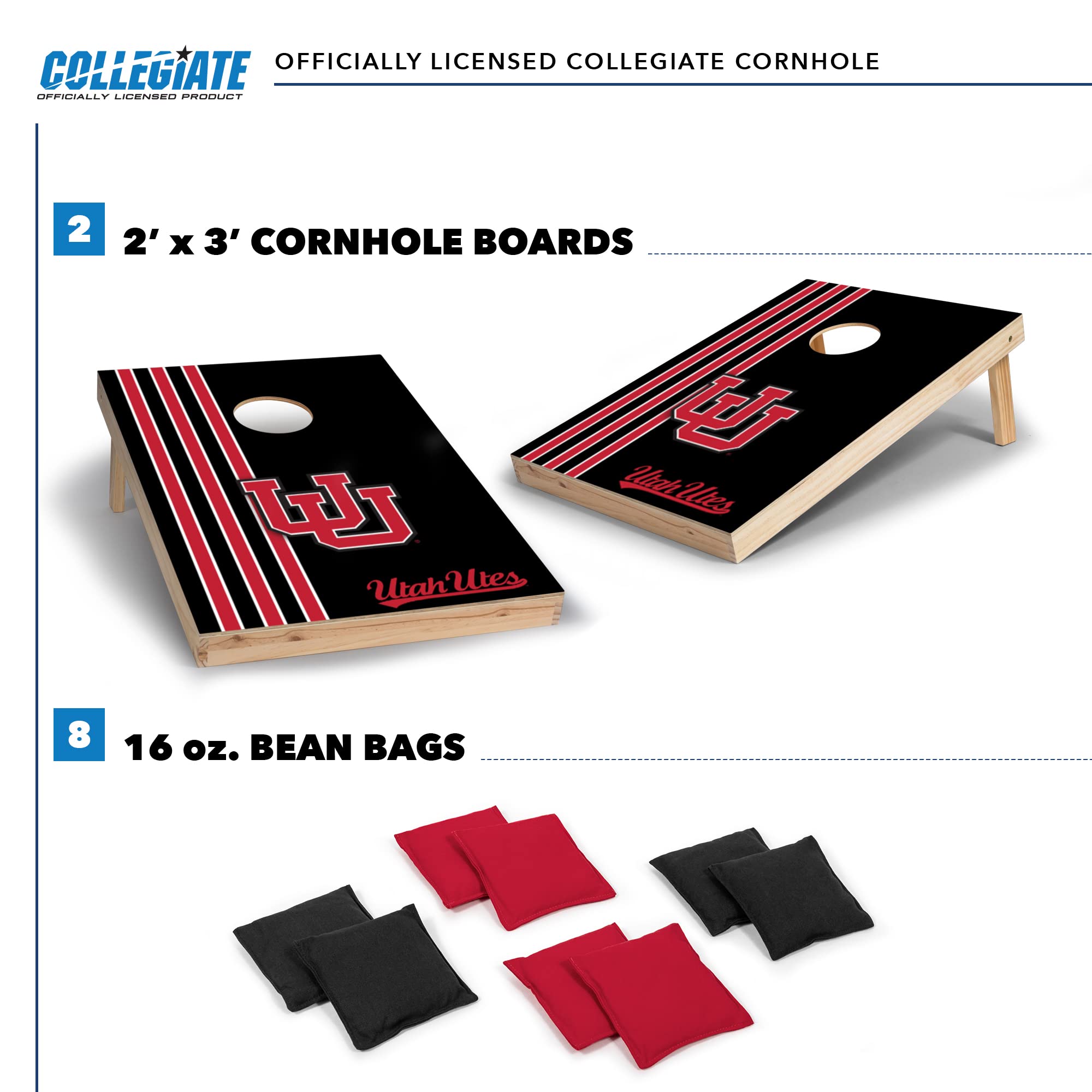 Wild Sports 2' x 3' Set with Direct Print HD Team Graphics – Great Gift for Any NCAA Fan! Bean Bag Toss Family Outdoor Games – Utah Utes - Sports Collectibles, Sports Memorabilia, Sports Fan Shop, Sports Gifts